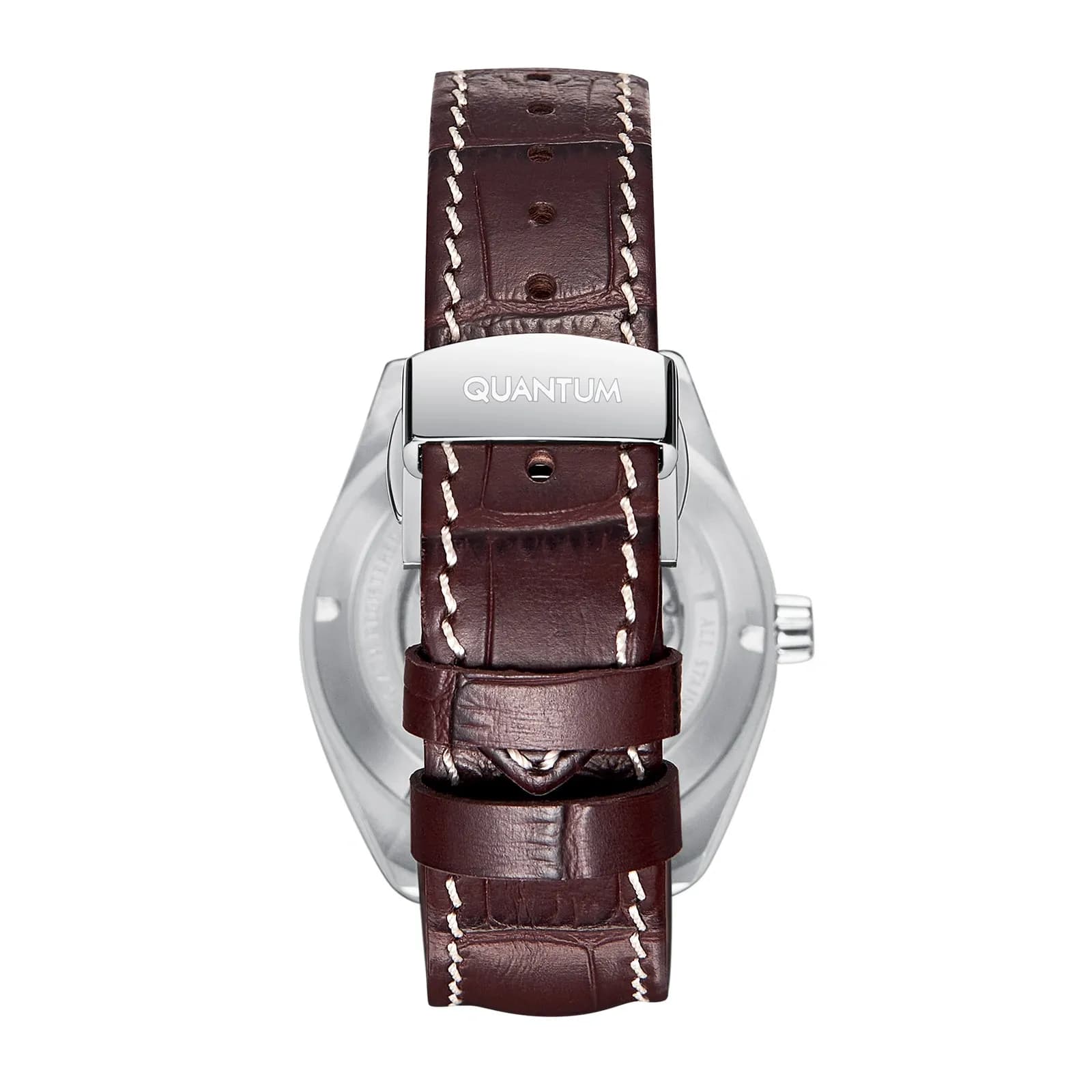 Quantum Automatic herr grå/stål, läderband - QMG1241.352 3