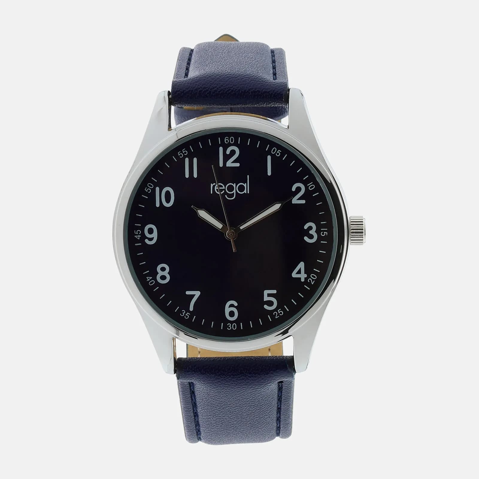 Regal herrklocka -  blå band, silverton/blå, 40mm