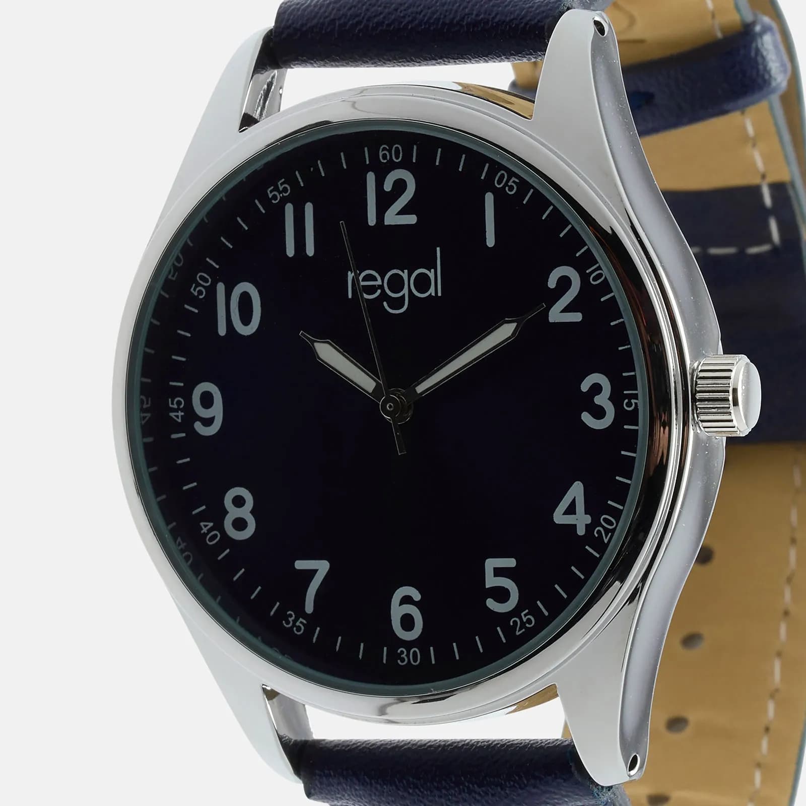 Regal herrklocka -  blå band, silverton/blå, 40mm 4