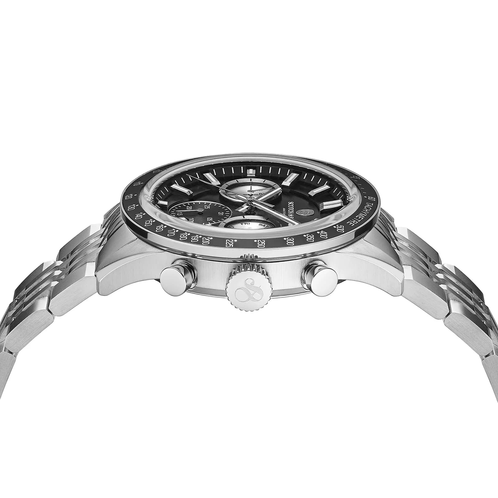 Scotch & Soda herr svart/stål, metallband - SSM.104A 2