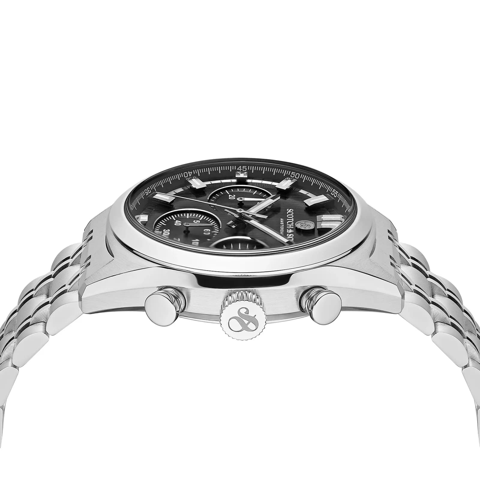 Scotch & Soda herr svart/stål, metallband - SSM.106B 2
