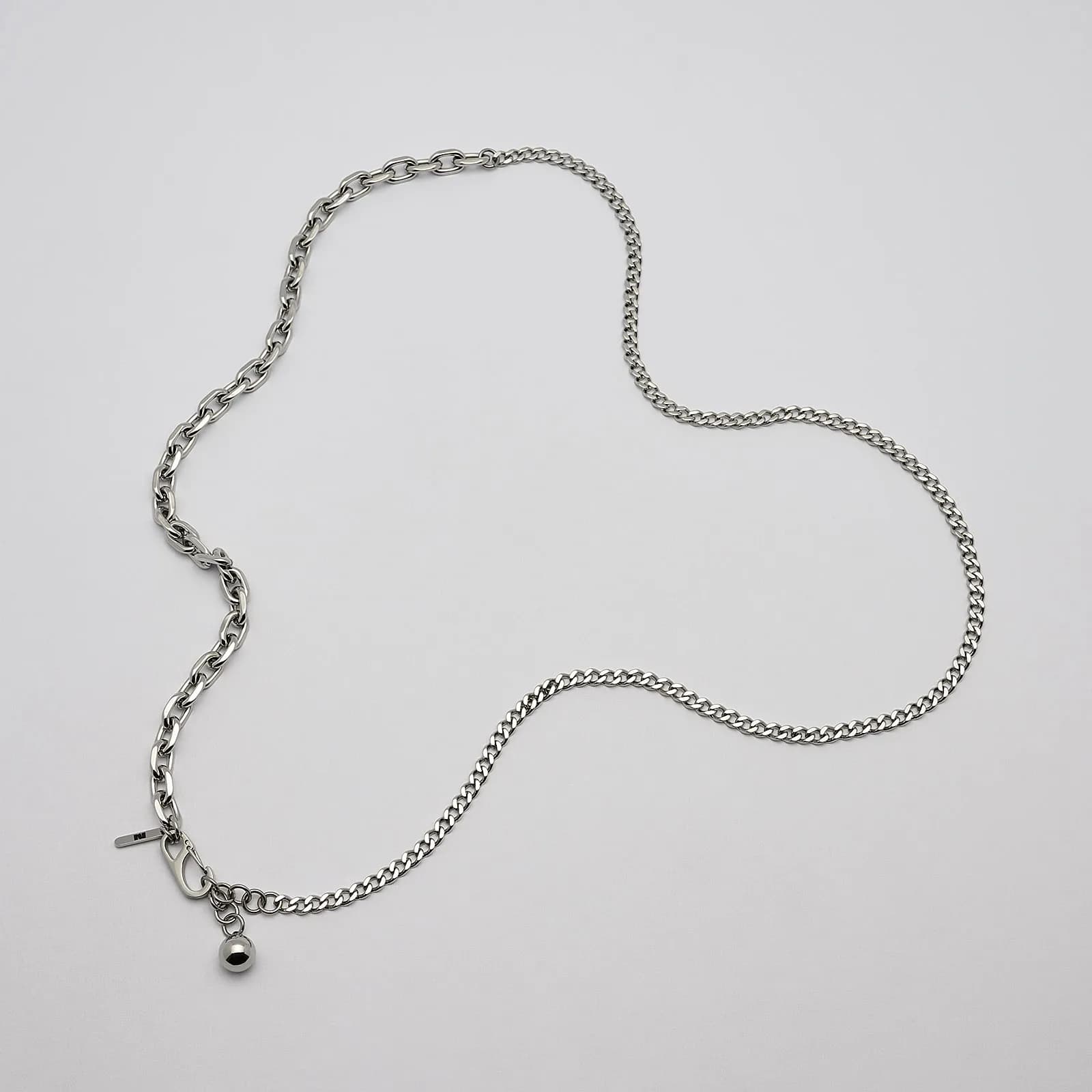 Halsband i stål, kombinerad kedja - 5/8 mm x 82+4 cm 1