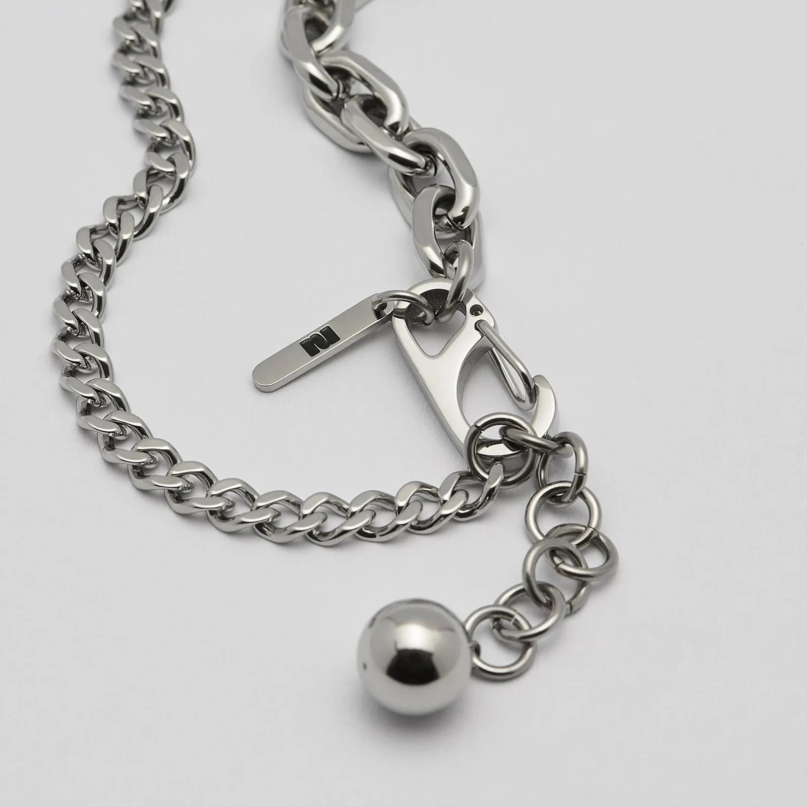 Halsband i stål, kombinerad kedja - 5/8 mm x 82+4 cm 2