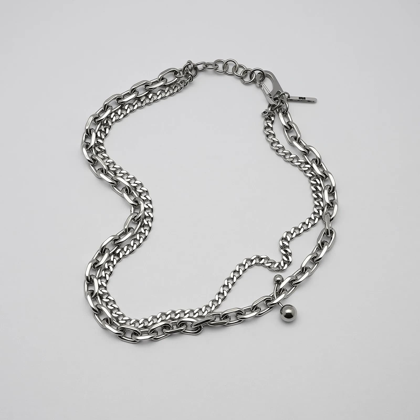 Halsband i stål, ankare/pansar - 40+5 cm