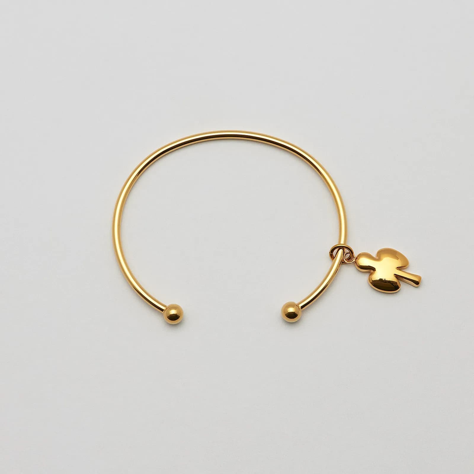 Armband i guldpläterat stål, bangle klöver - 66,5 mm