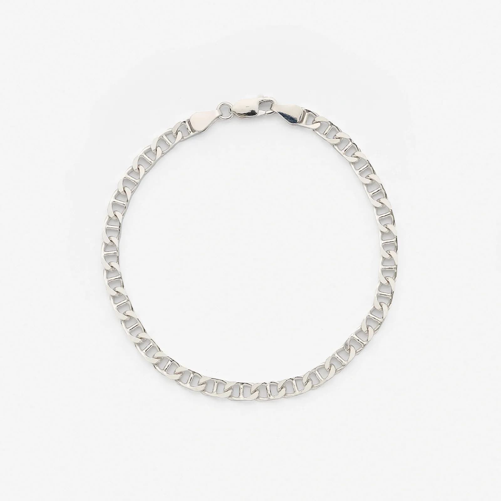 Silverarmband herr, platt ankarkedja
