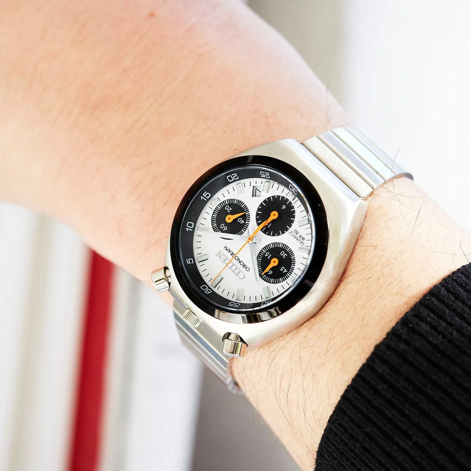 Citizen Bullhead Vit/Silver, Stållänk - AN3660-81A 4