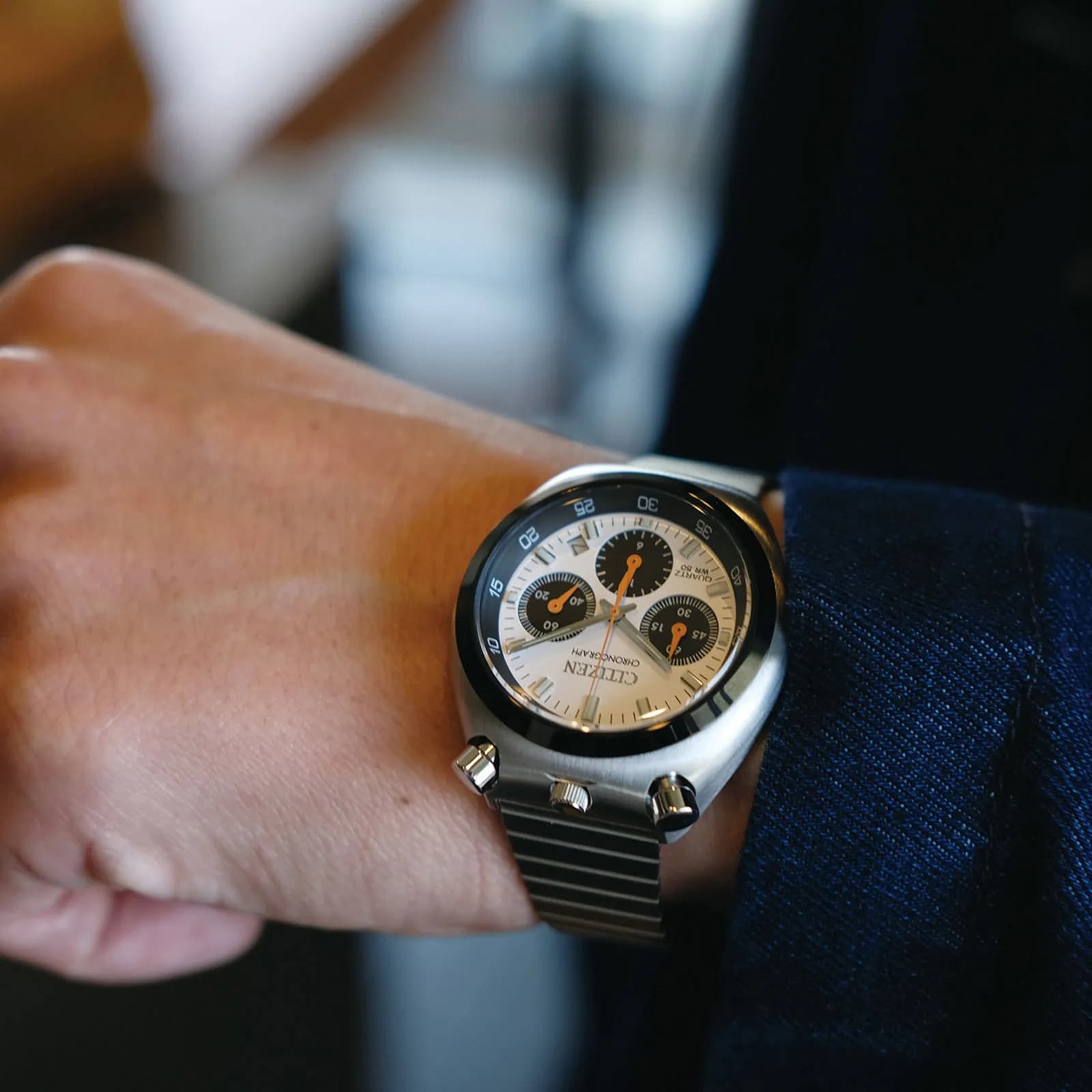 Citizen Bullhead Vit/Silver, Stållänk - AN3660-81A 6