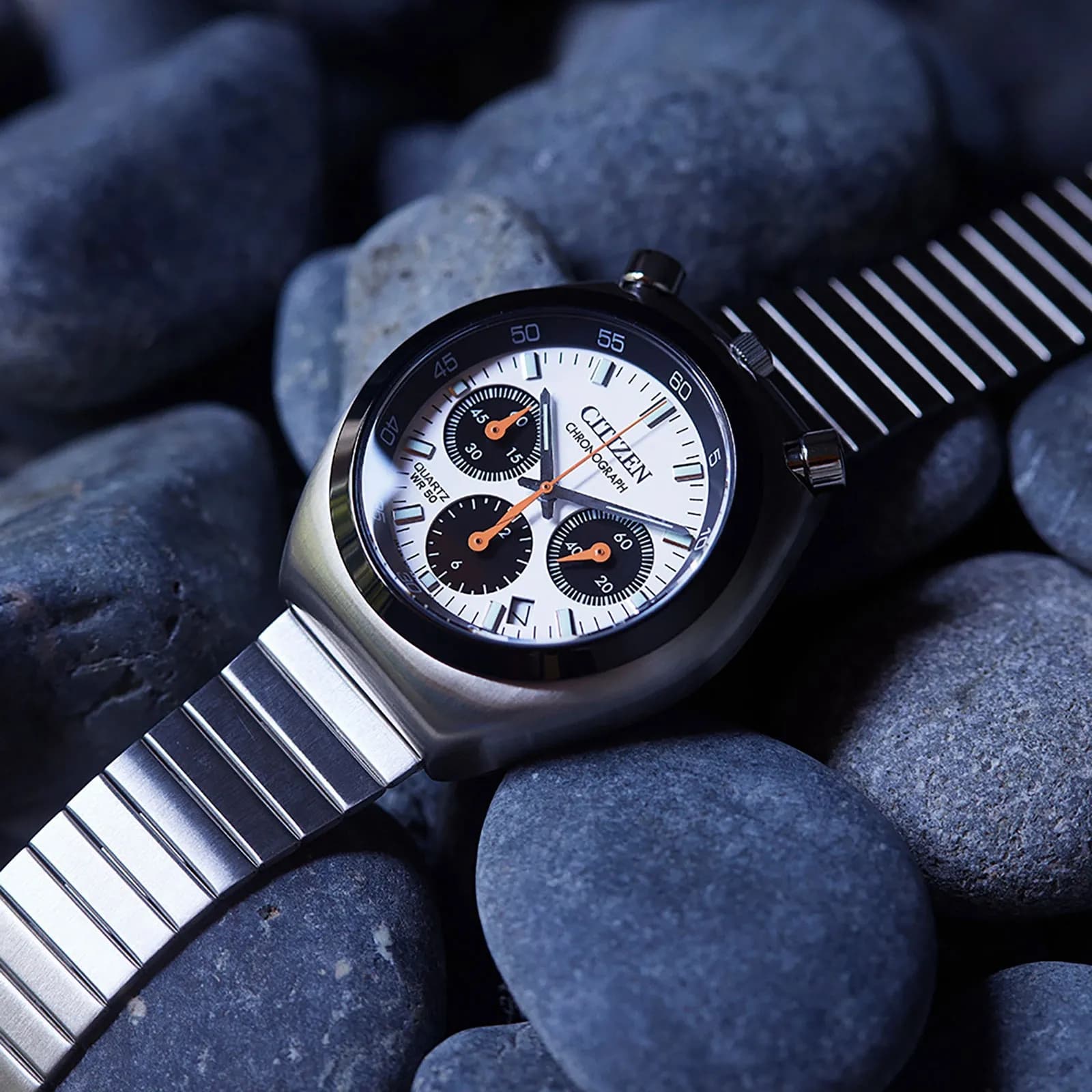 Citizen Bullhead Vit/Silver, Stållänk - AN3660-81A 8
