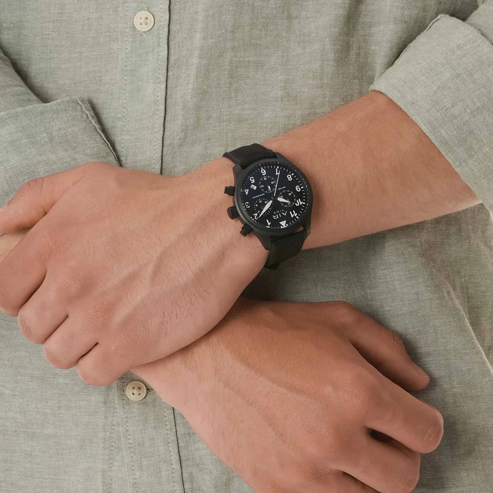 Air Time Chrono, svart, gummiband - 44 mm 2