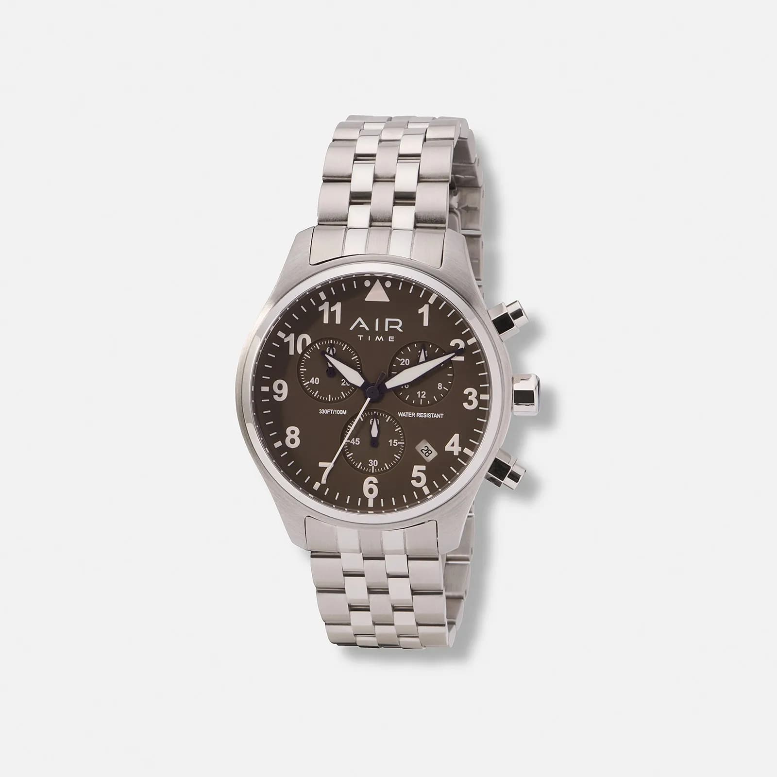 Air Time Chrono, svart tavla, metallband - 42 mm