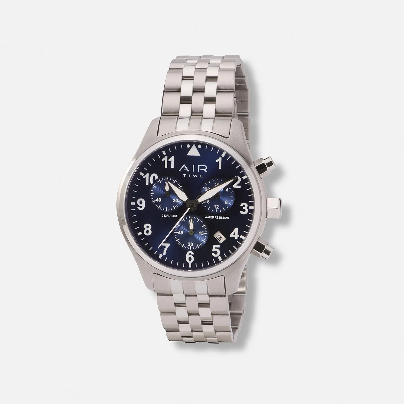Air Time Chrono, blå tavla, metallband - 42 mm