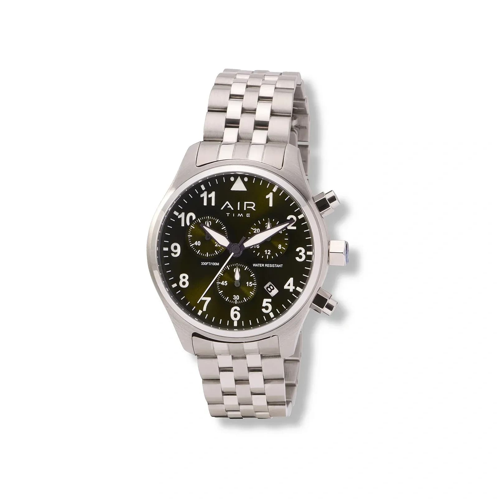 Air Time Chrono, grön tavla, metallband - 42 mm