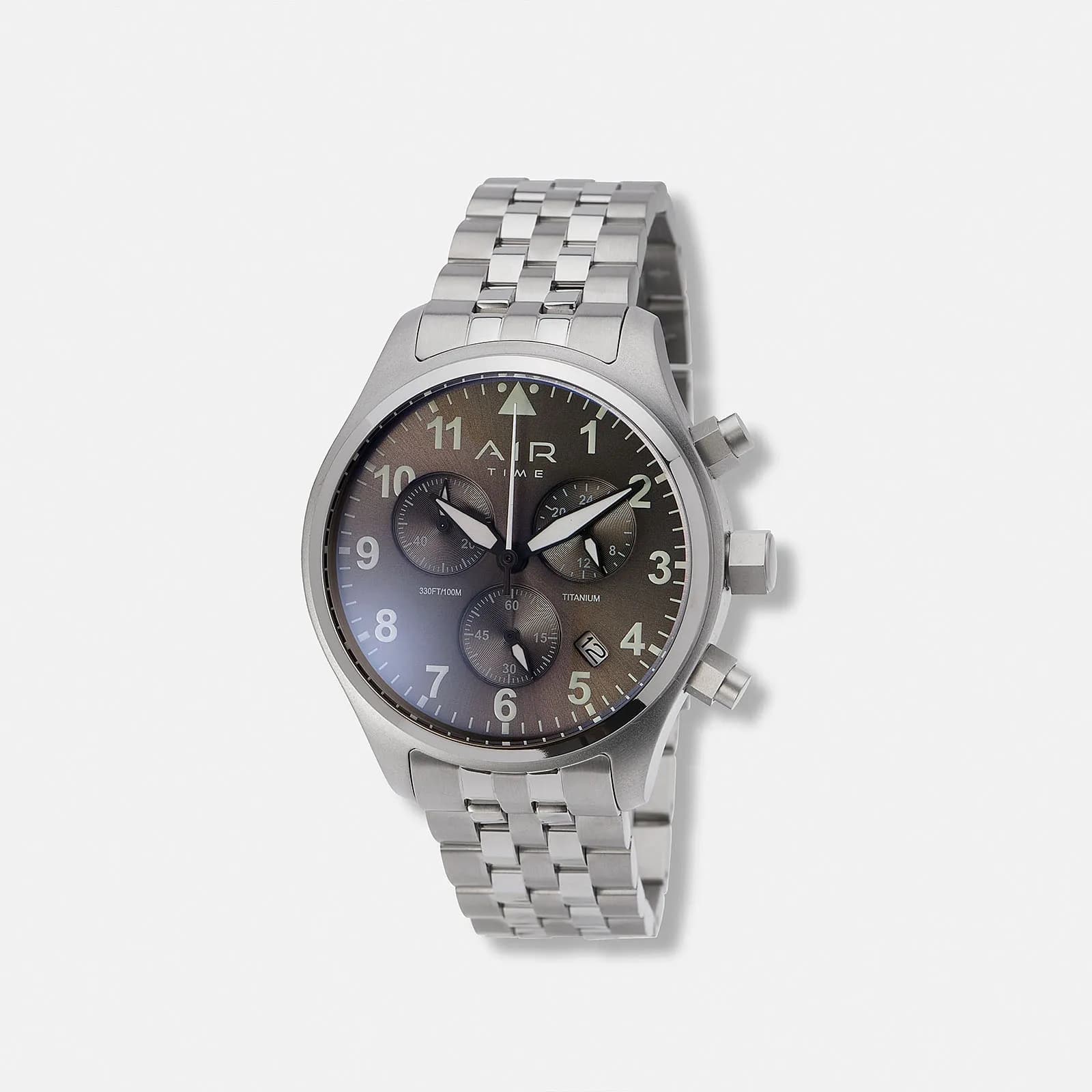 Air Time Chrono, grå tavla, titanlänk - 42 mm