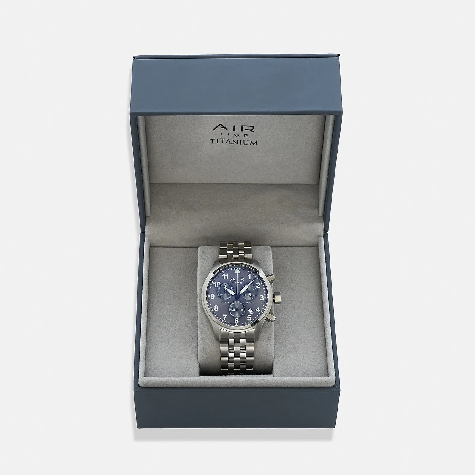Air Time Chrono, grå tavla, titanlänk - 42 mm 2