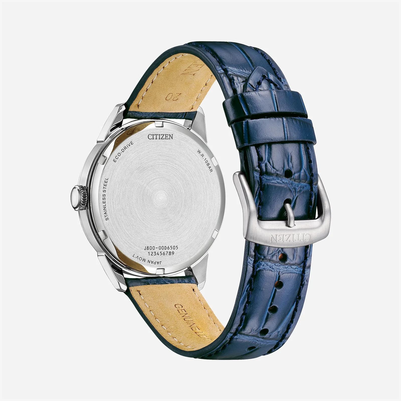 Citizen Eco-Drive Blå/Svart, Läderband - AW0151-00L 2