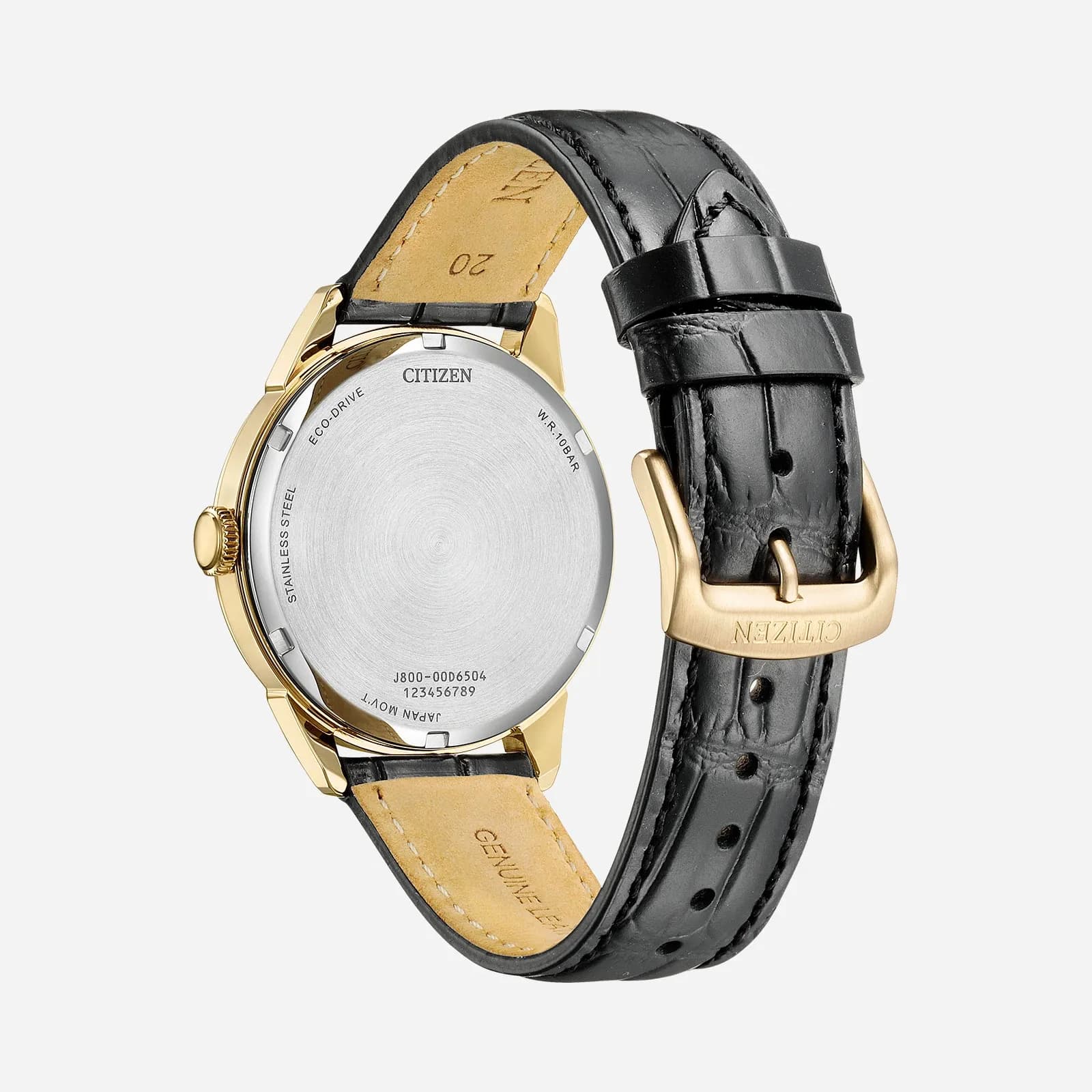 Citizen Eco-Drive Vit/Brun, Läderband - AW0153-04A 2