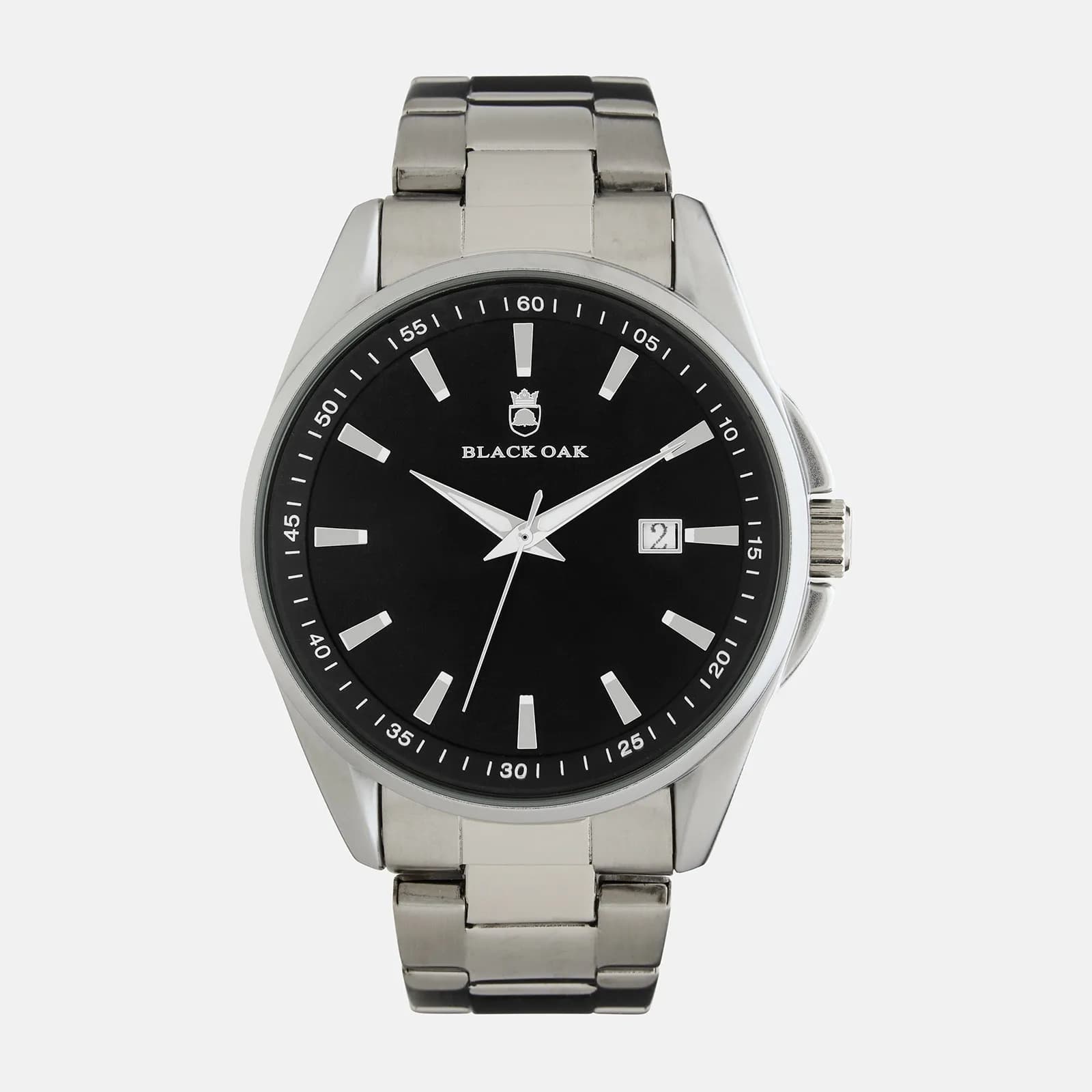 Black Oak Spike herrklocka - silver/svart, 43 mm