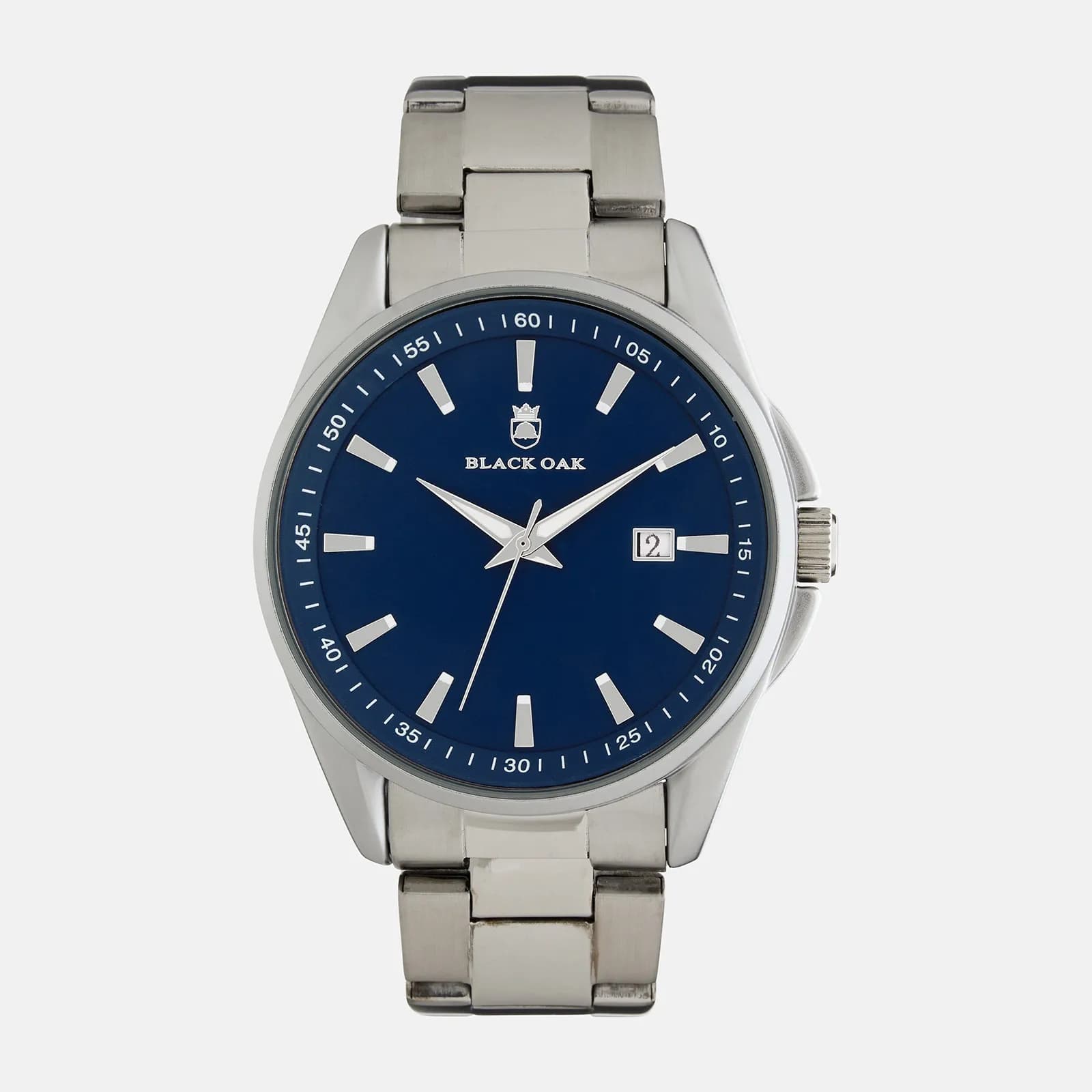 Black Oak Spike herrklocka - silver/blå, 43 mm
