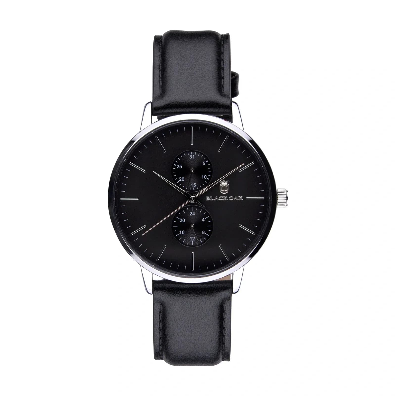 Black Oak Shumardii herrklocka - svart/silver, 42 mm