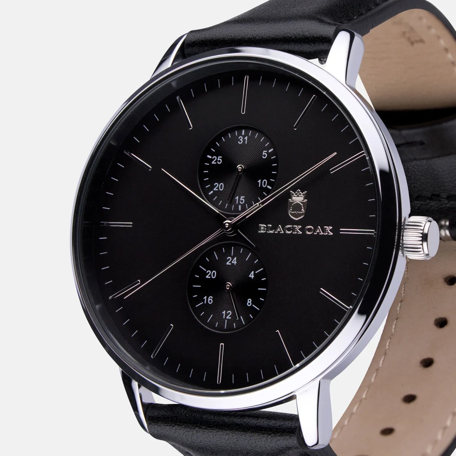Black Oak Shumardii herrklocka - svart/silver, 42 mm 4