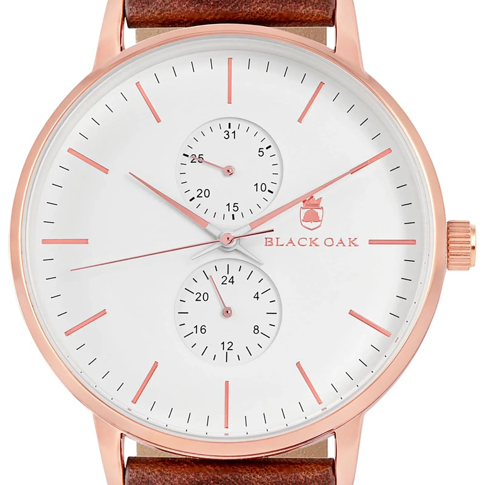 Black Oak Shumardii herrklocka - brun/rosegold, 42 mm 2