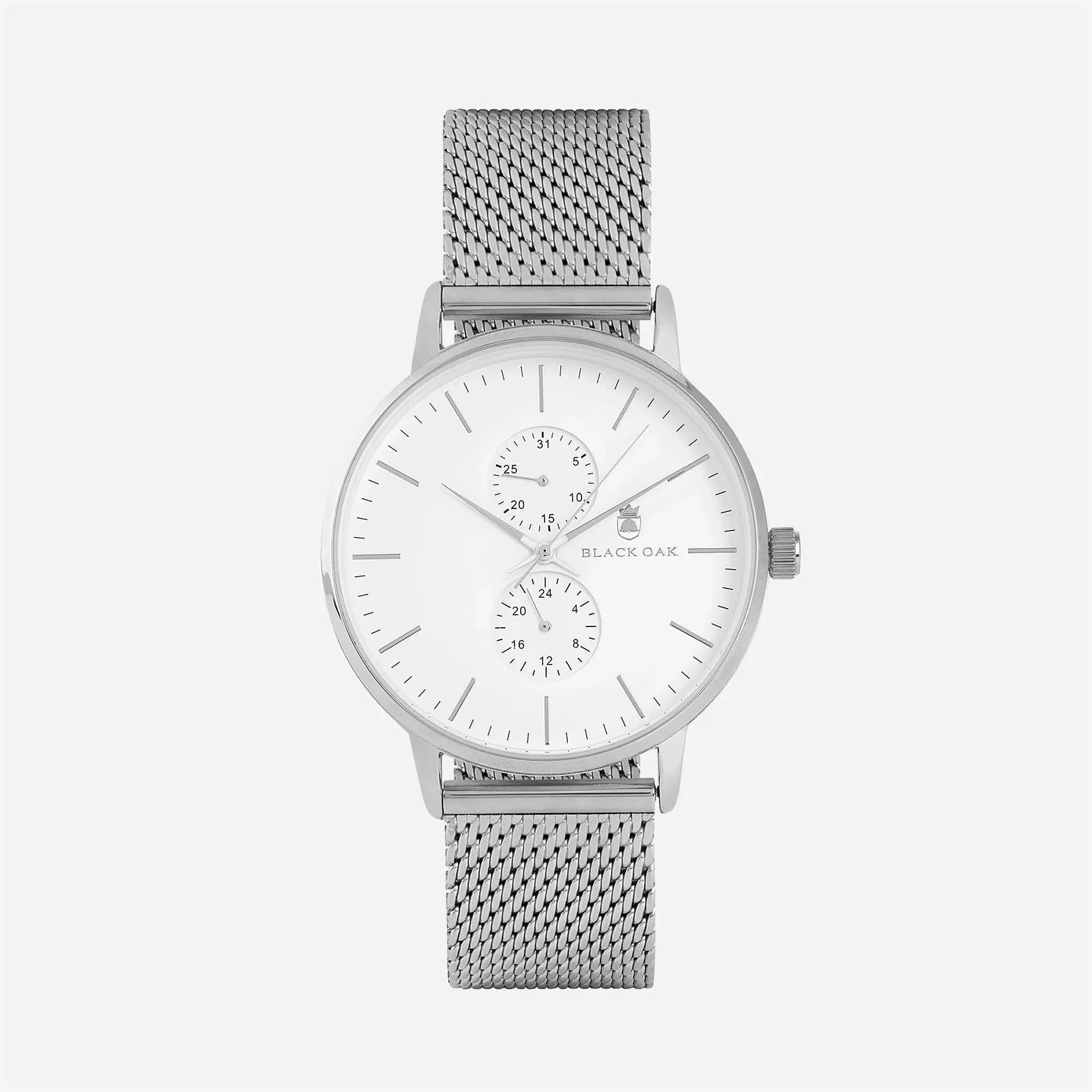 Black Oak Shumardii  herrklocka -  silver/vit, 42 mm