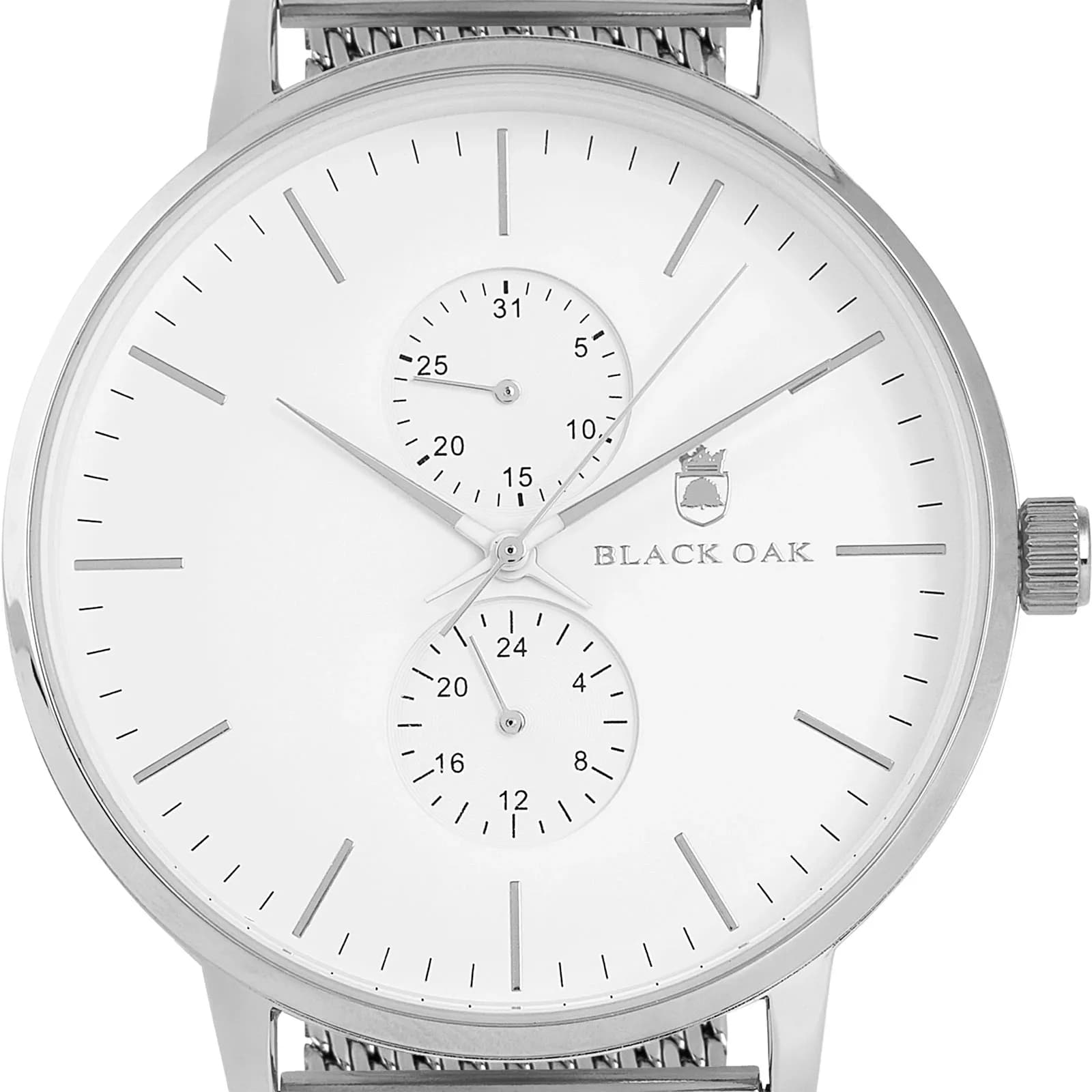 Black Oak Shumardii  herrklocka -  silver/vit, 42 mm 2