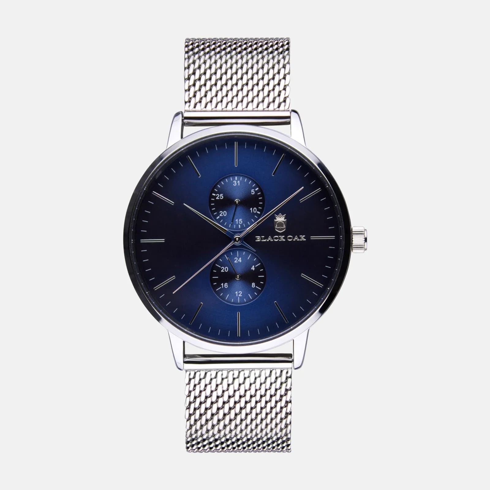 Black Oak Shumardii klocka herrklocka - silver/blå, 42 mm