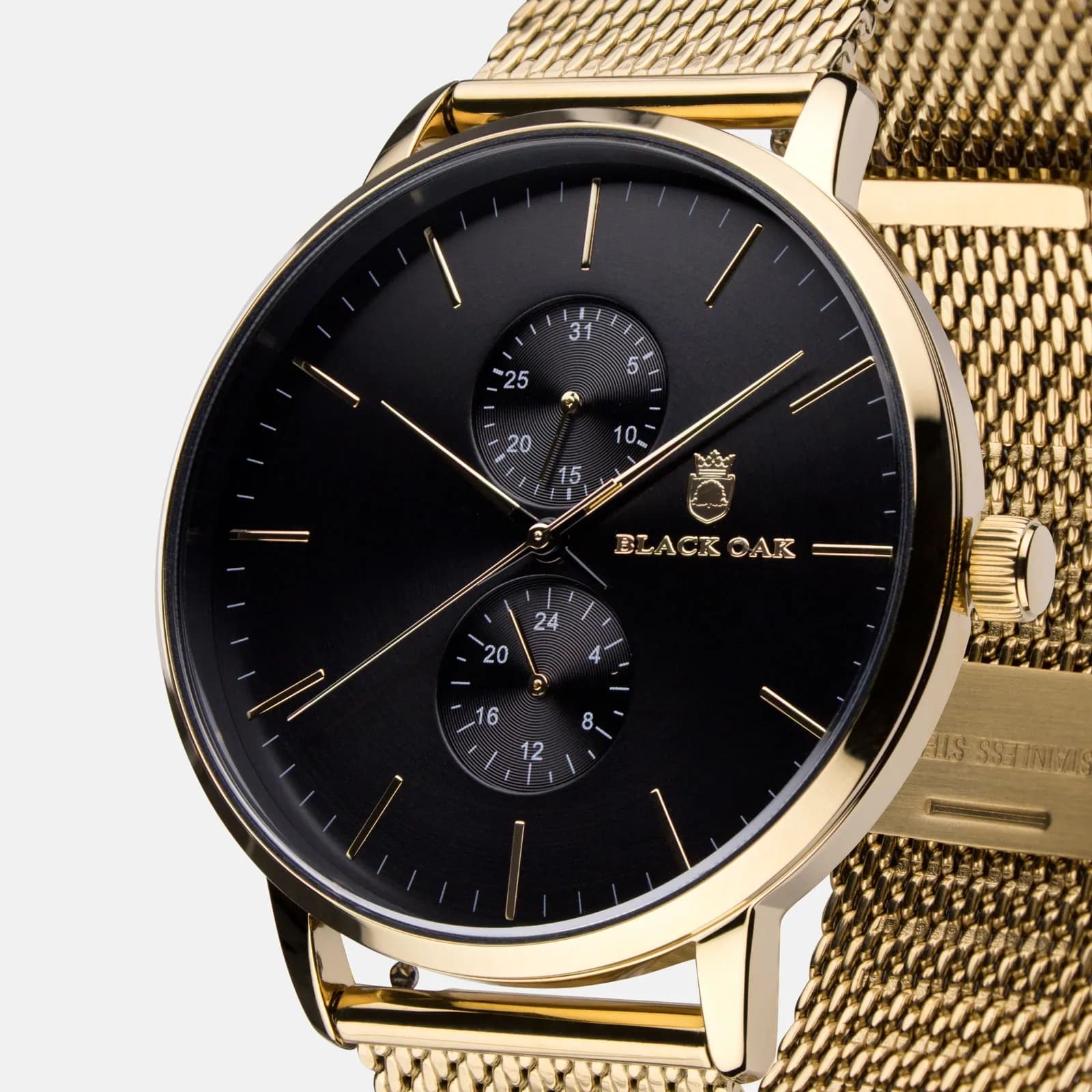 Black Oak Shumardii klocka herrklocka - svart/guld, 42 mm 4