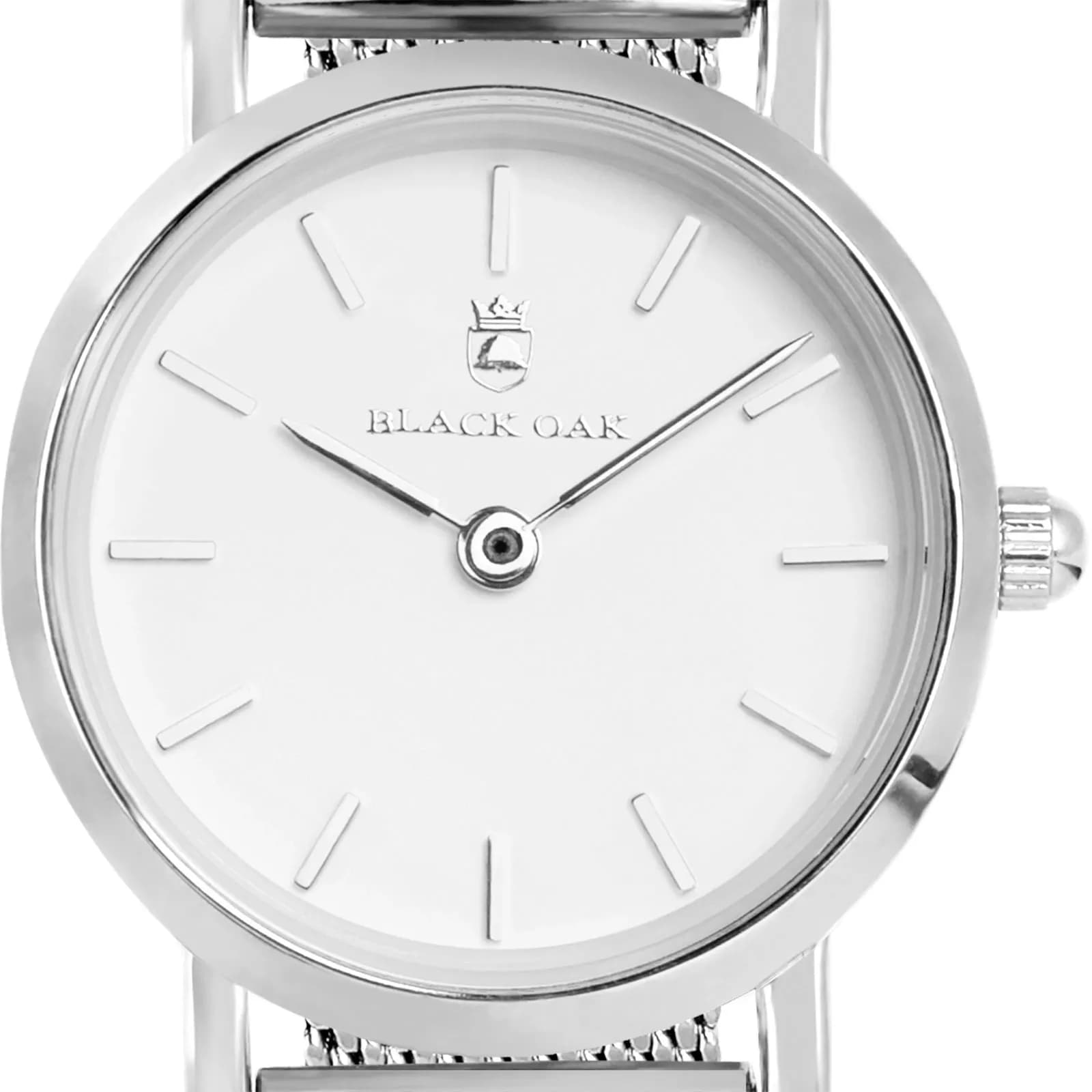 Black Oak Gerardii Petite damklocka - silver/vit, 24 mm 2