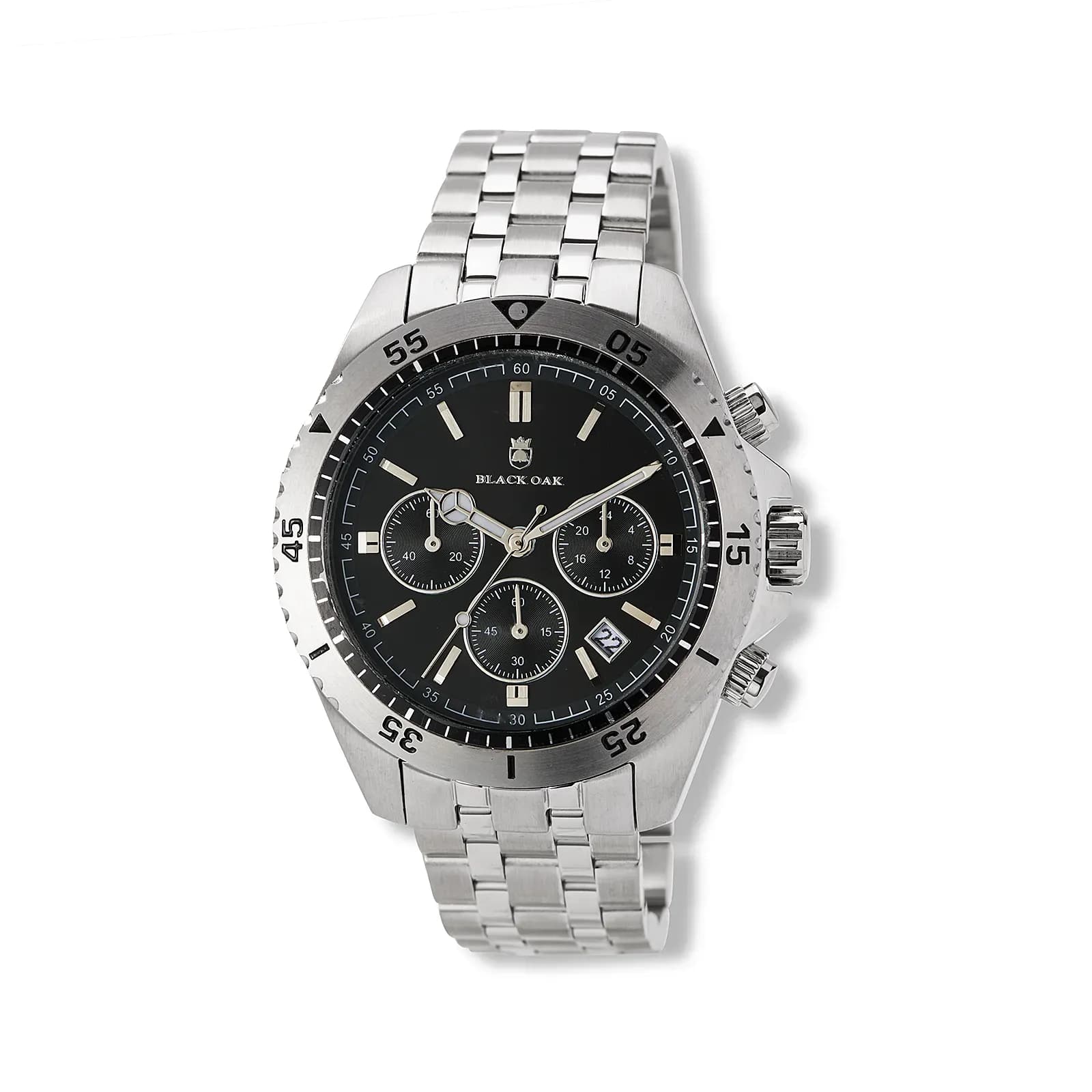 Black Oak herrklocka svart/silver, metallband - B88004-232