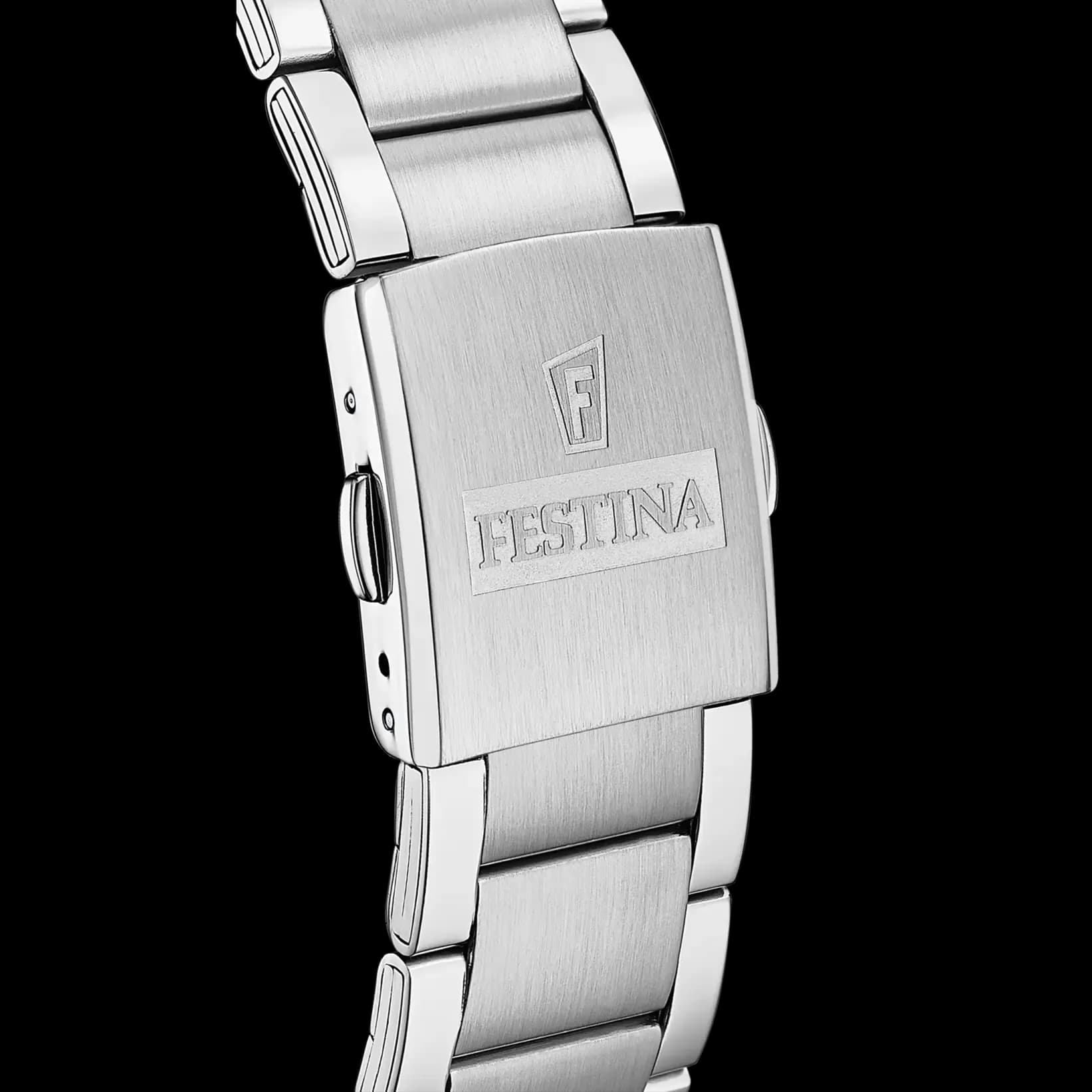 Festina Timeless Chrono herrklocka grön/stål, metallband - F20343/B 2