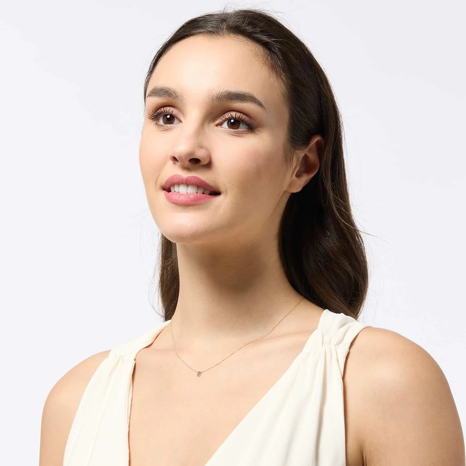 Halsband 9k guld - bokstav B, 43cm 3