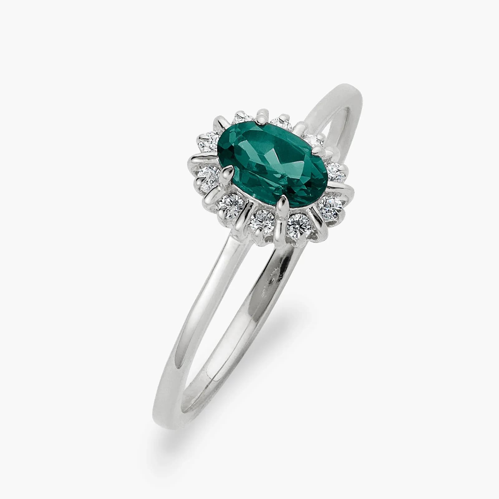 Je t´aime 18K ring vitguld - Diana Smaragd