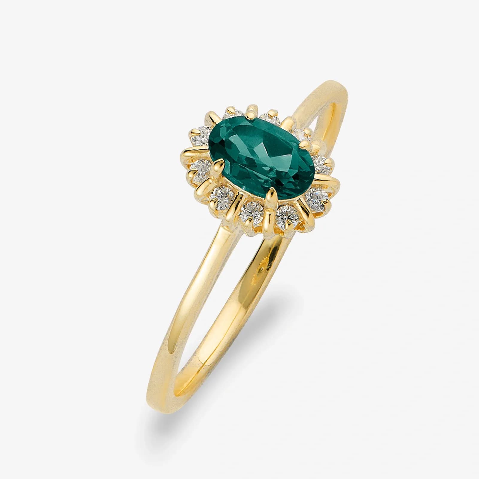 Je t´aime 18K guldring - Diana Smaragd