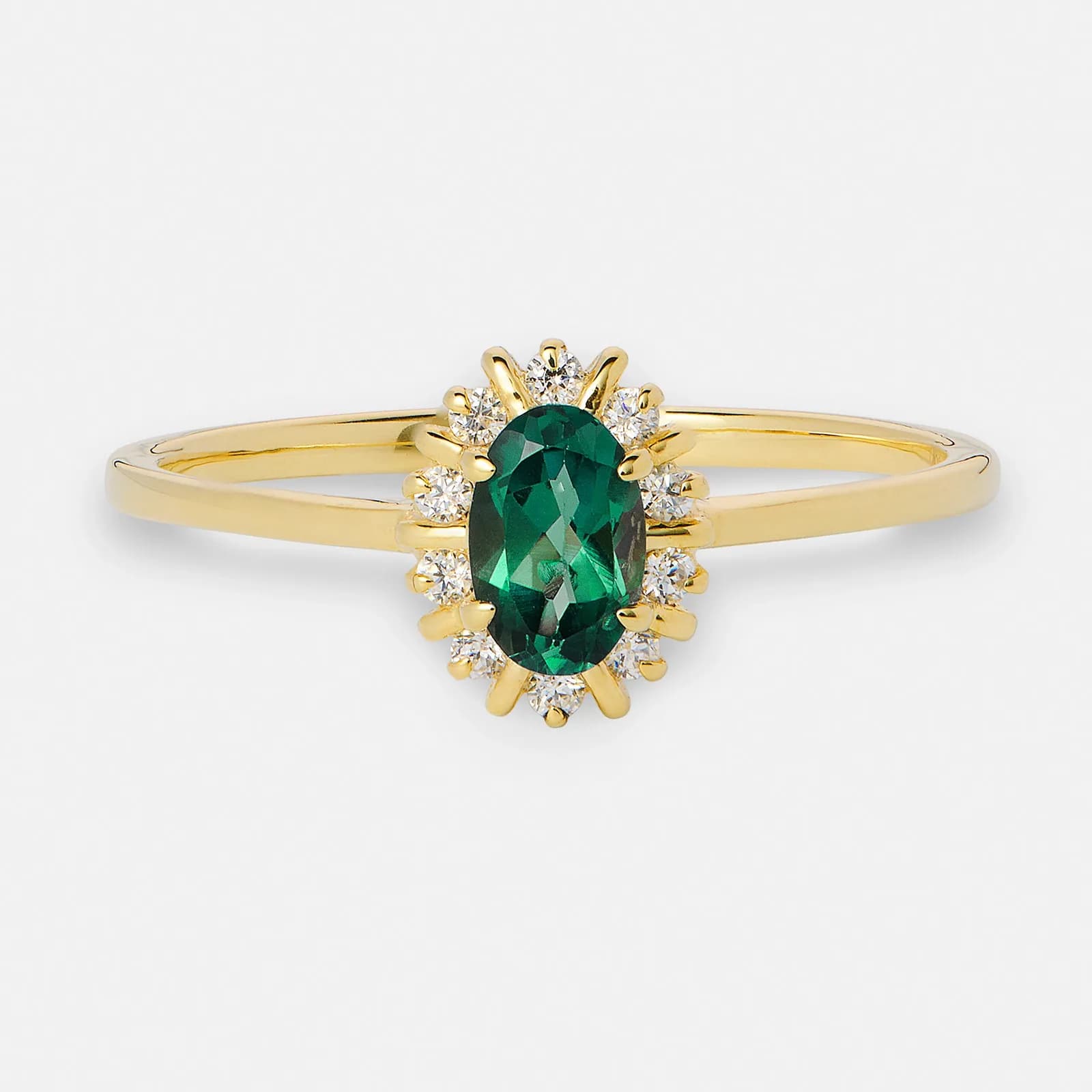 Je t´aime 18K guldring - Diana Smaragd 3