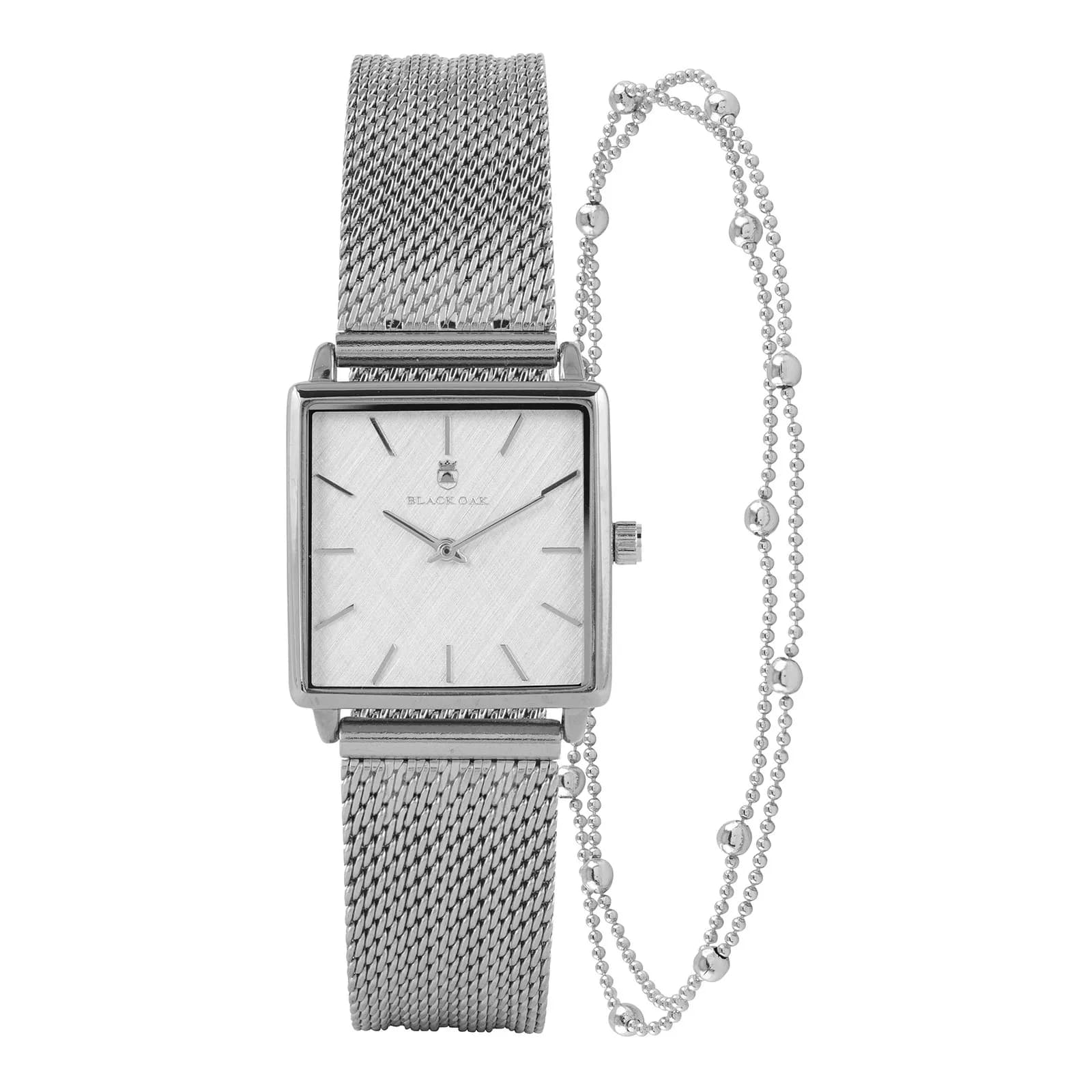 Black Oak Statement klockset - silver, 26mm 2