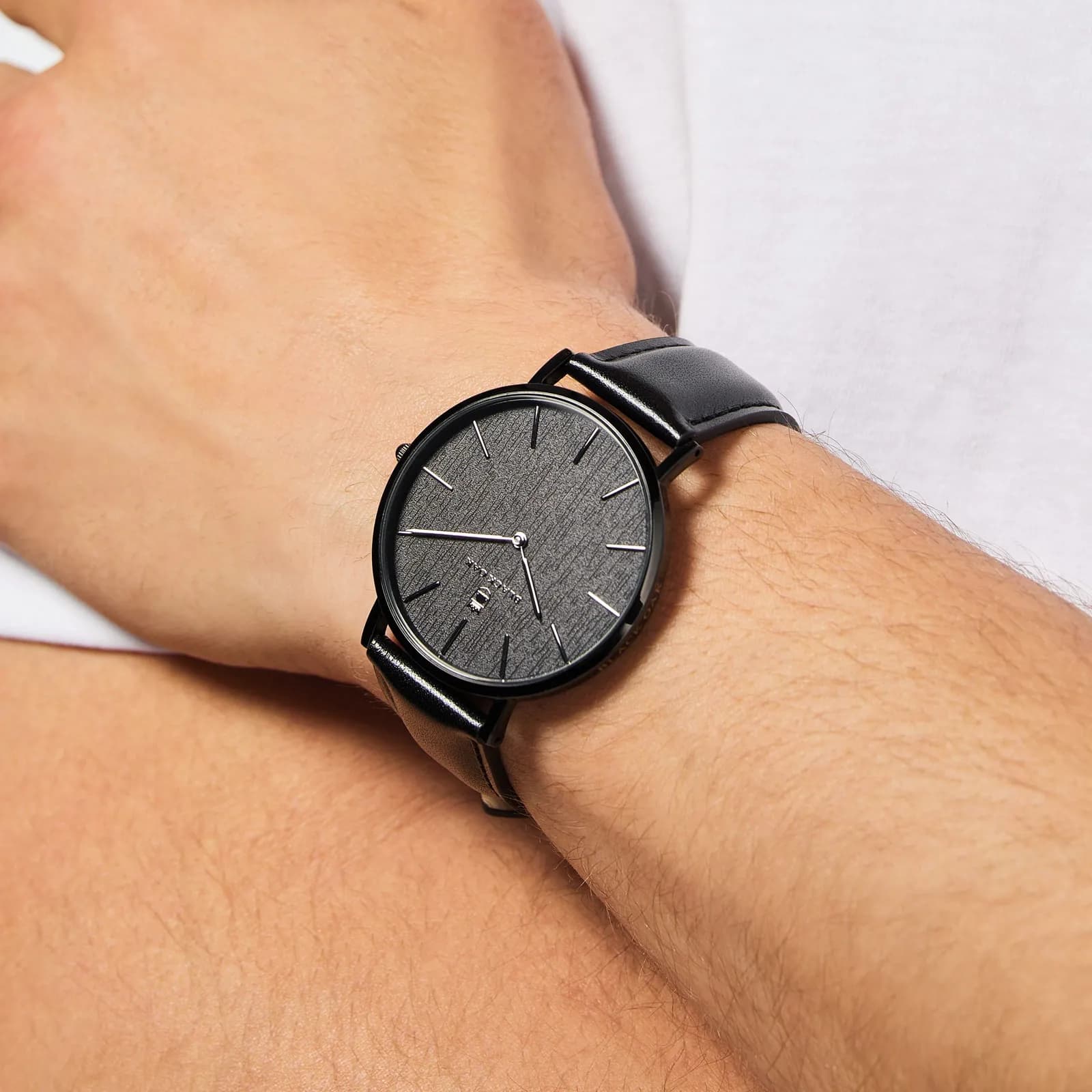 Black Oak Timber herrklocka - svart mesh, 41 mm 2