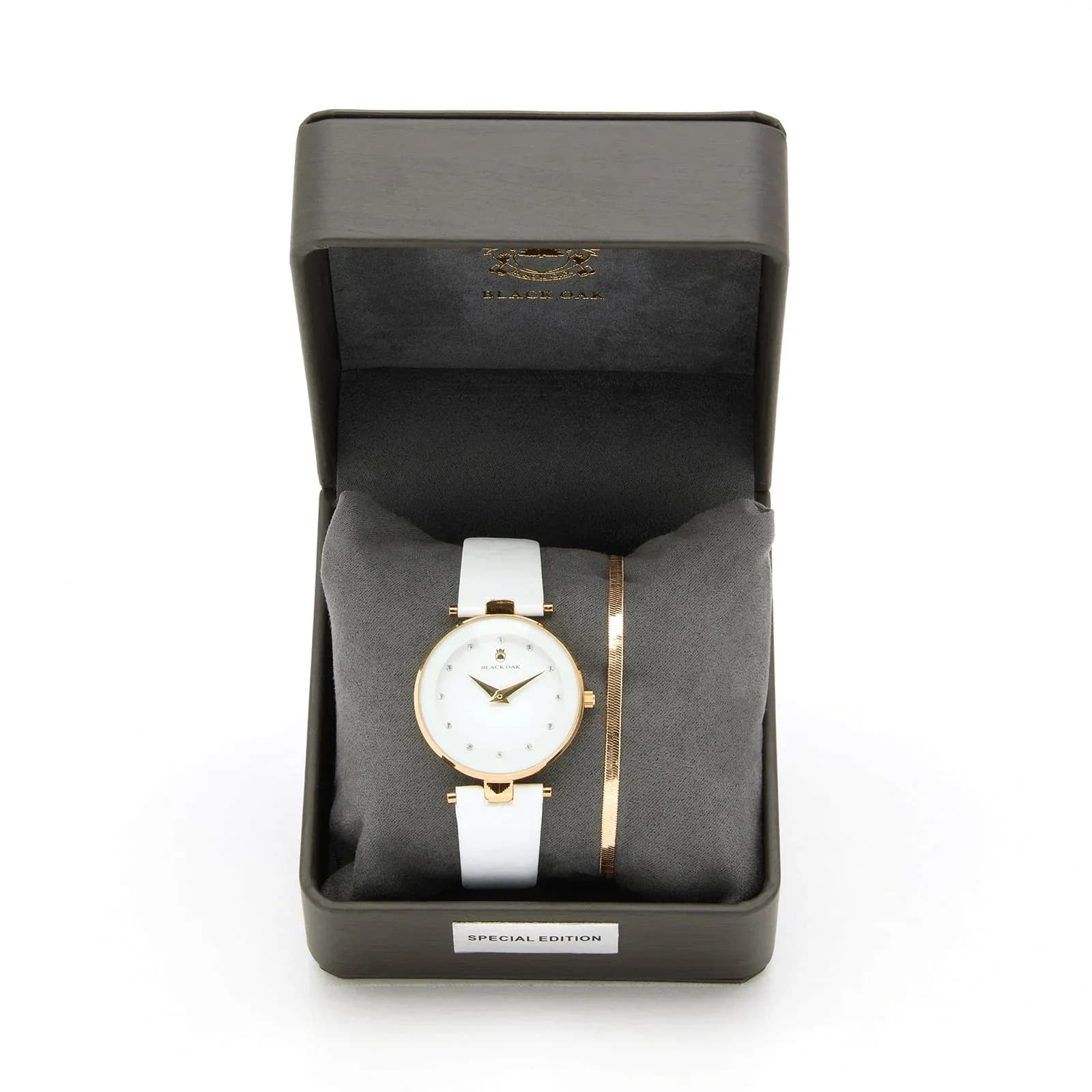 Klockset Black Oak Othello - vit/guld, 36 mm