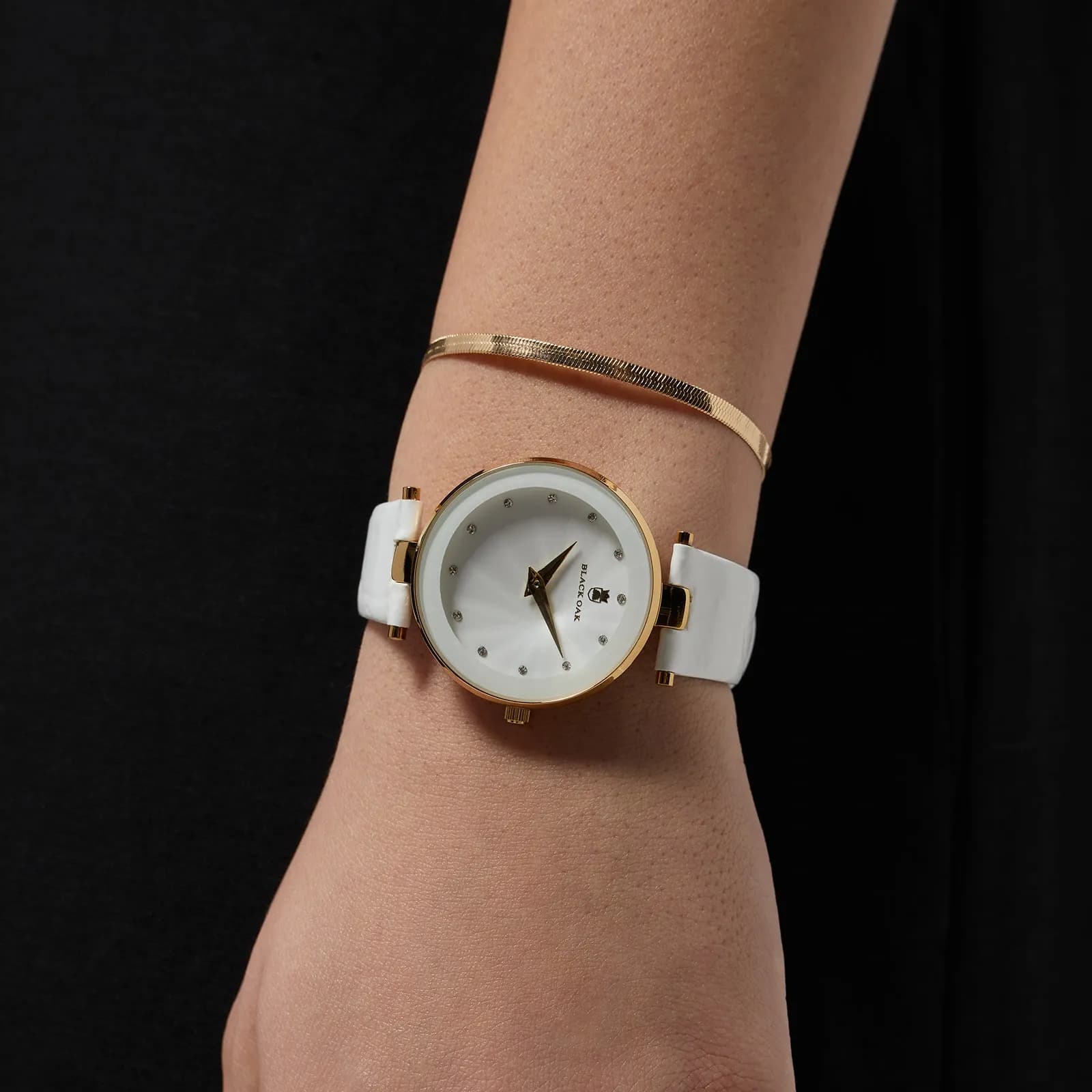 Klockset Black Oak Othello - vit/guld, 36 mm 3