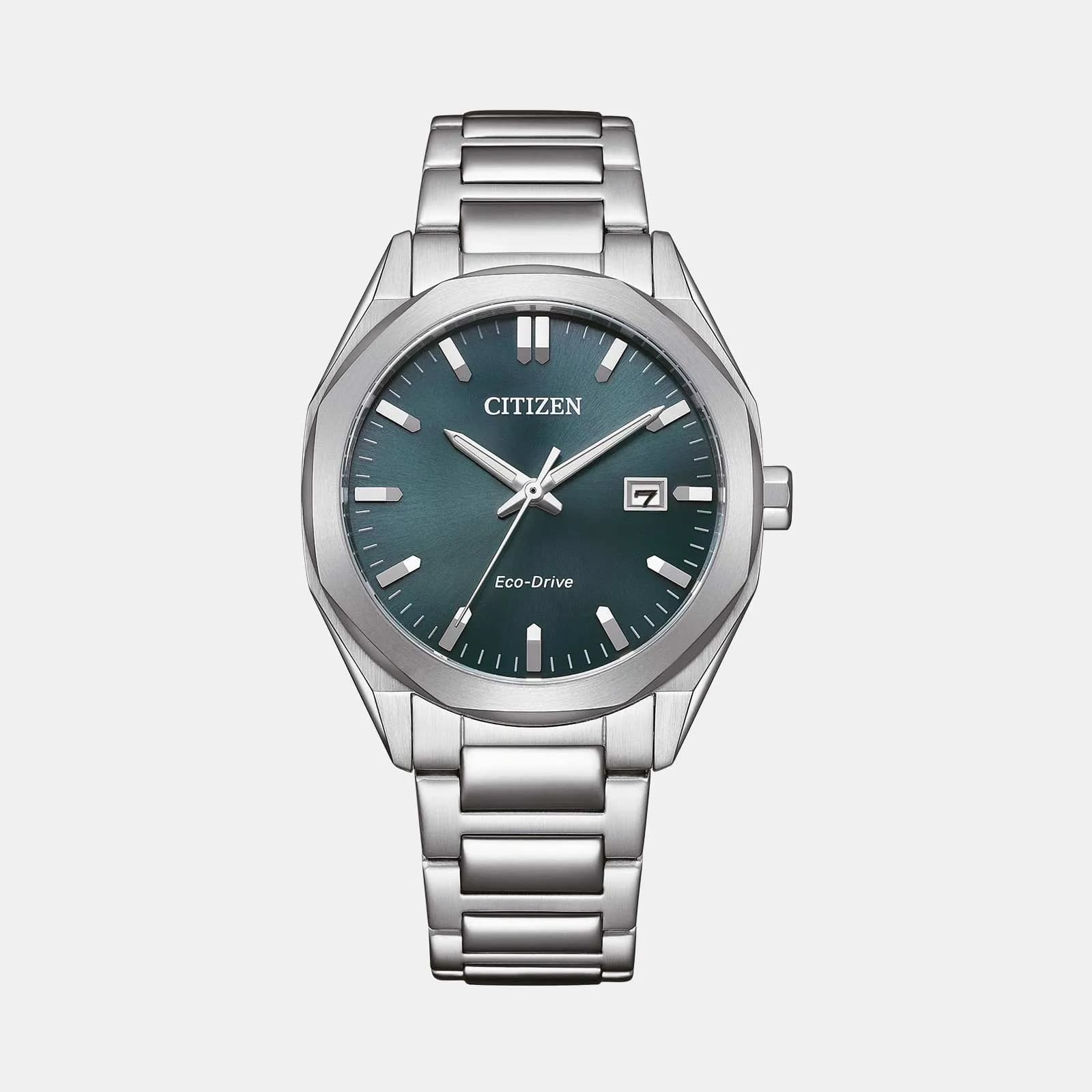 Citizen Elegant Eco-Drive - stål/grön BM7620-83X