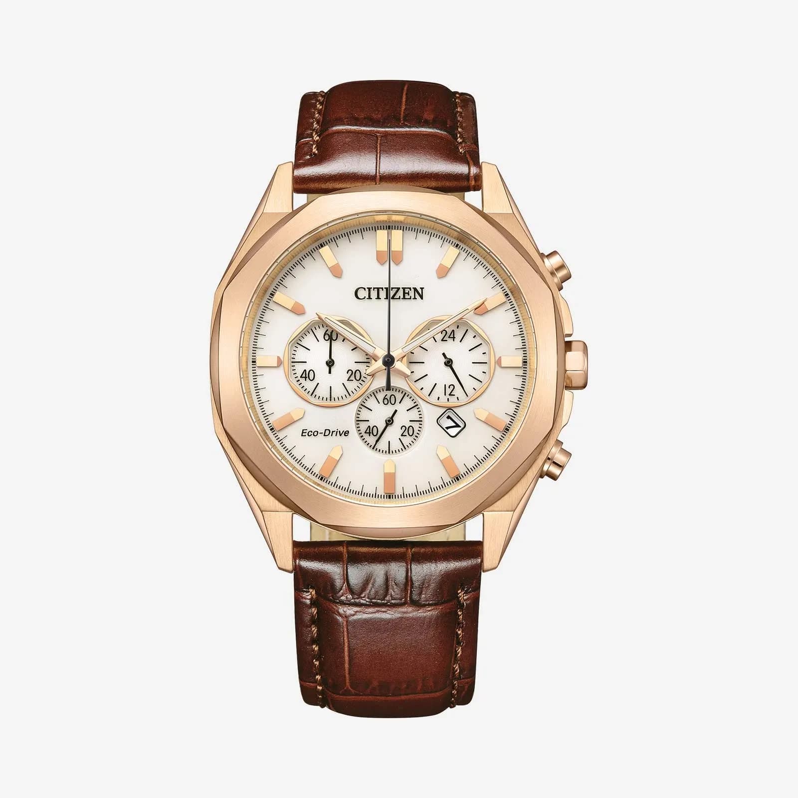 Citizen Eco-Drive Chrono, guld/brun - CA4593-15A 1
