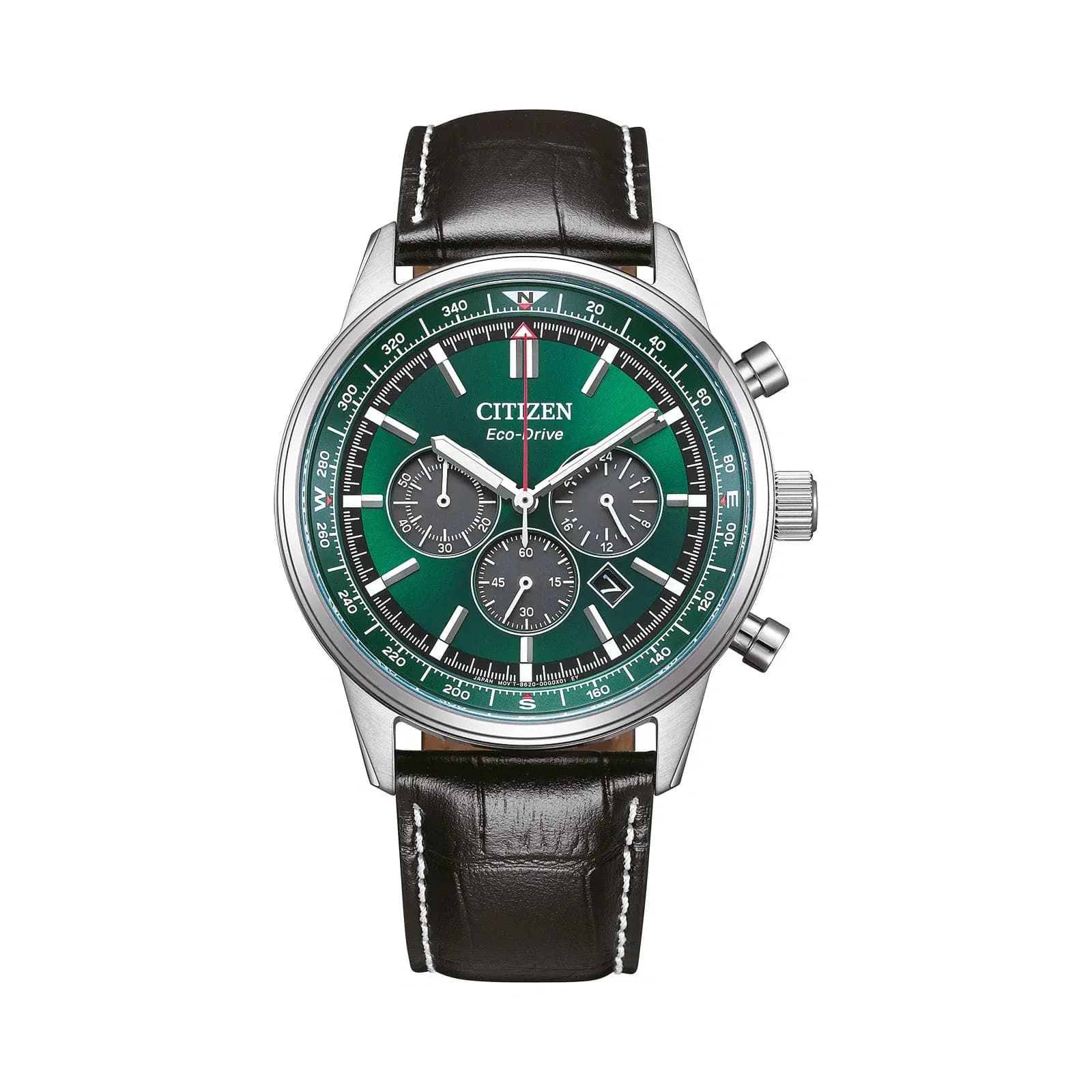 Citizen Eco-Drive Grön/Svart, Läderband - CA4720-01X