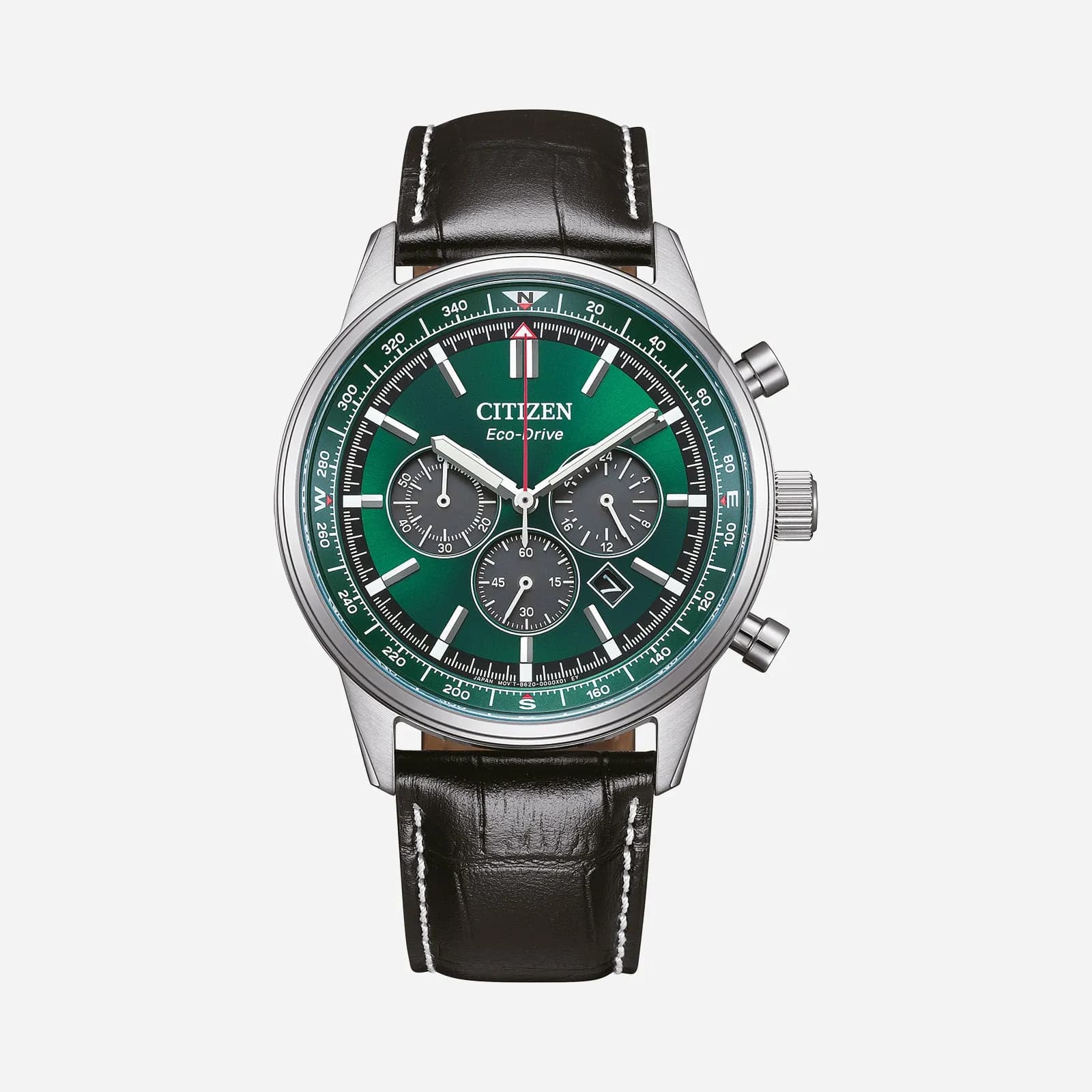 Citizen Eco-Drive Grön/Svart, Läderband - CA4720-01X