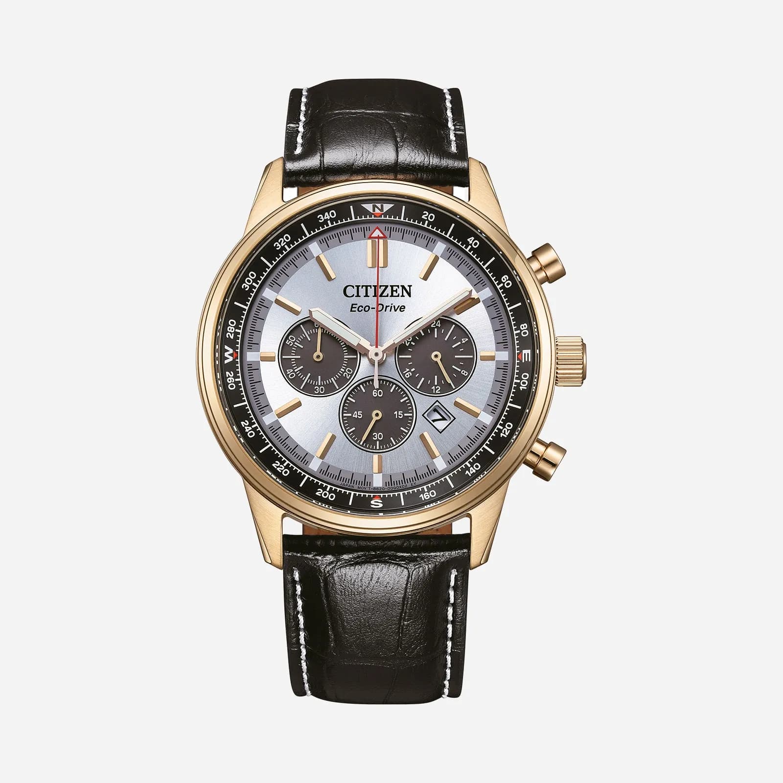 Citizen Eco-Drive Vit/Brun, Läderband - CA4723-03A