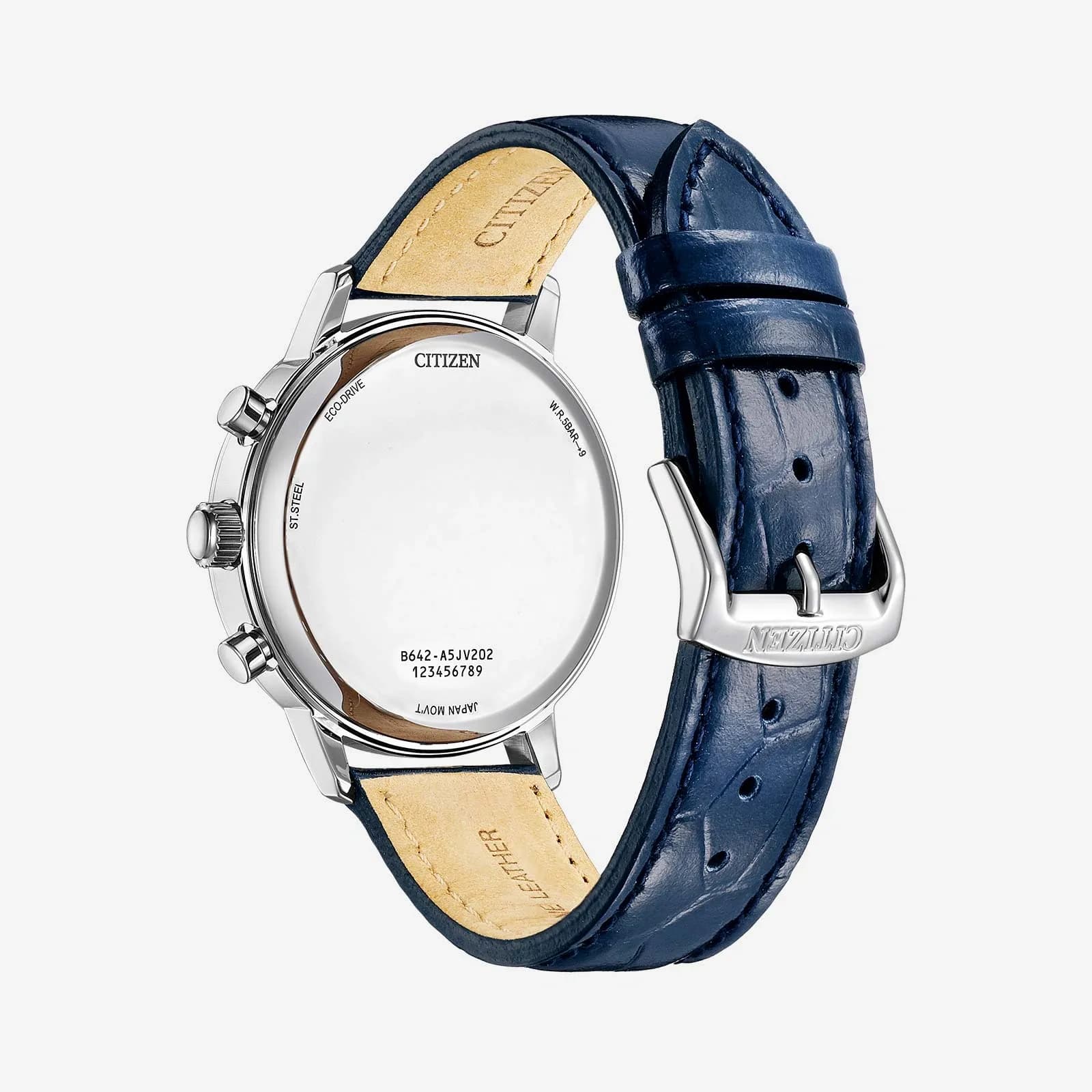 Citizen Kronograf Eco-Drive herr, silver/blå - CA7069-16A 2