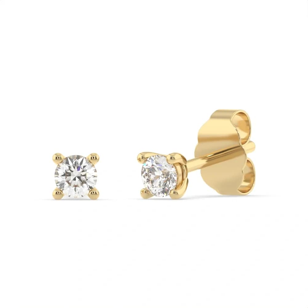 9K Guldörhängen studs, rund CZ - 3 mm