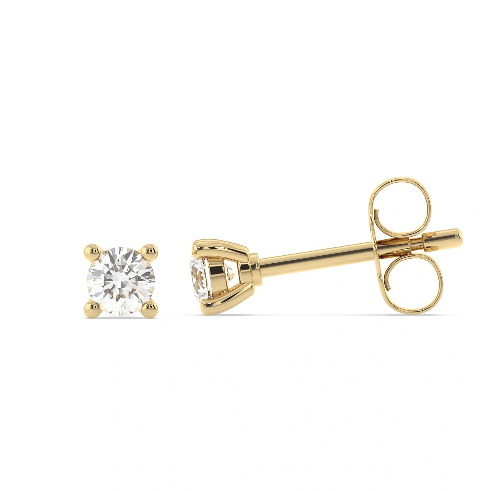 9K Guldörhängen studs, rund CZ - 3 mm 2