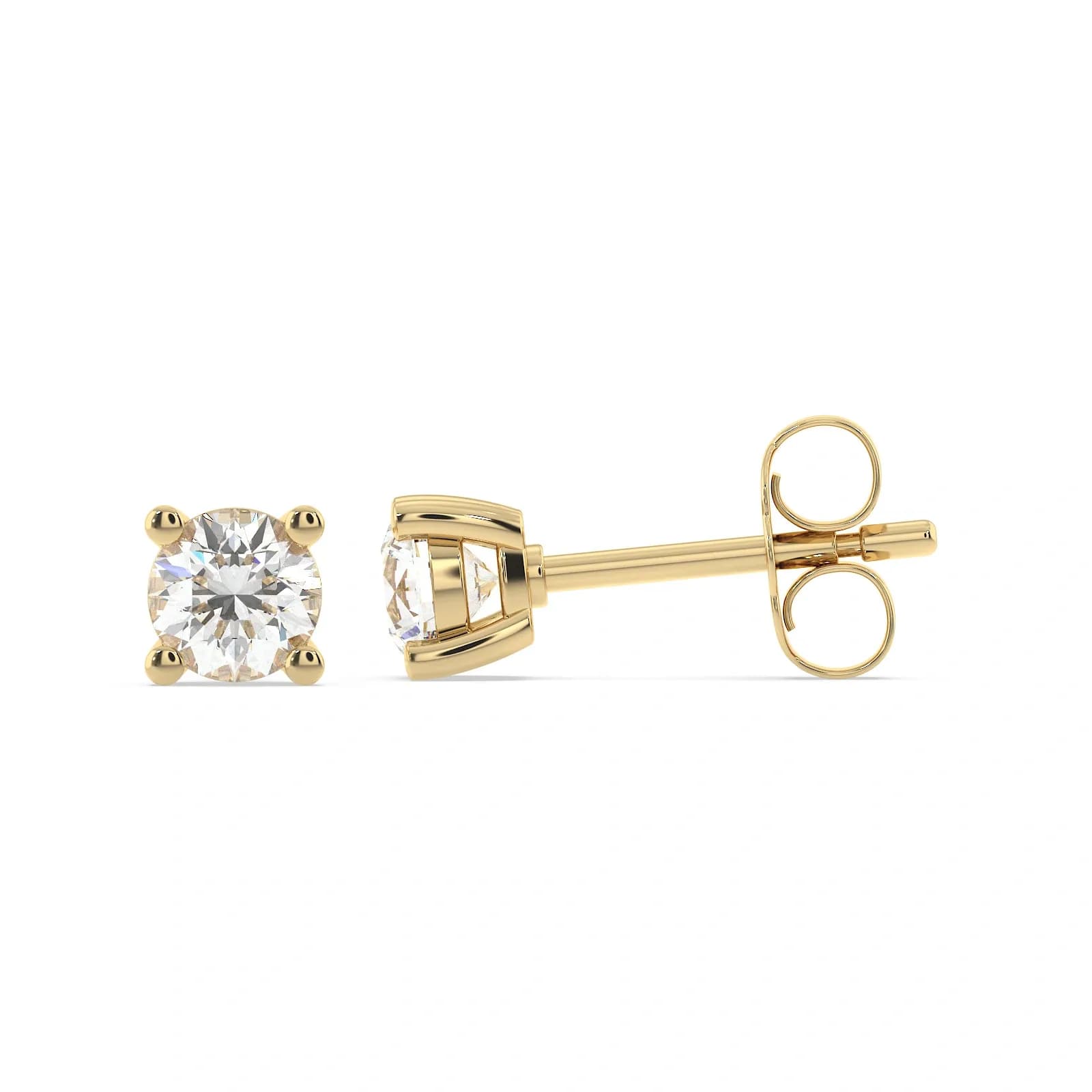 9K Guldörhängen studs, rund CZ - 4 mm 2